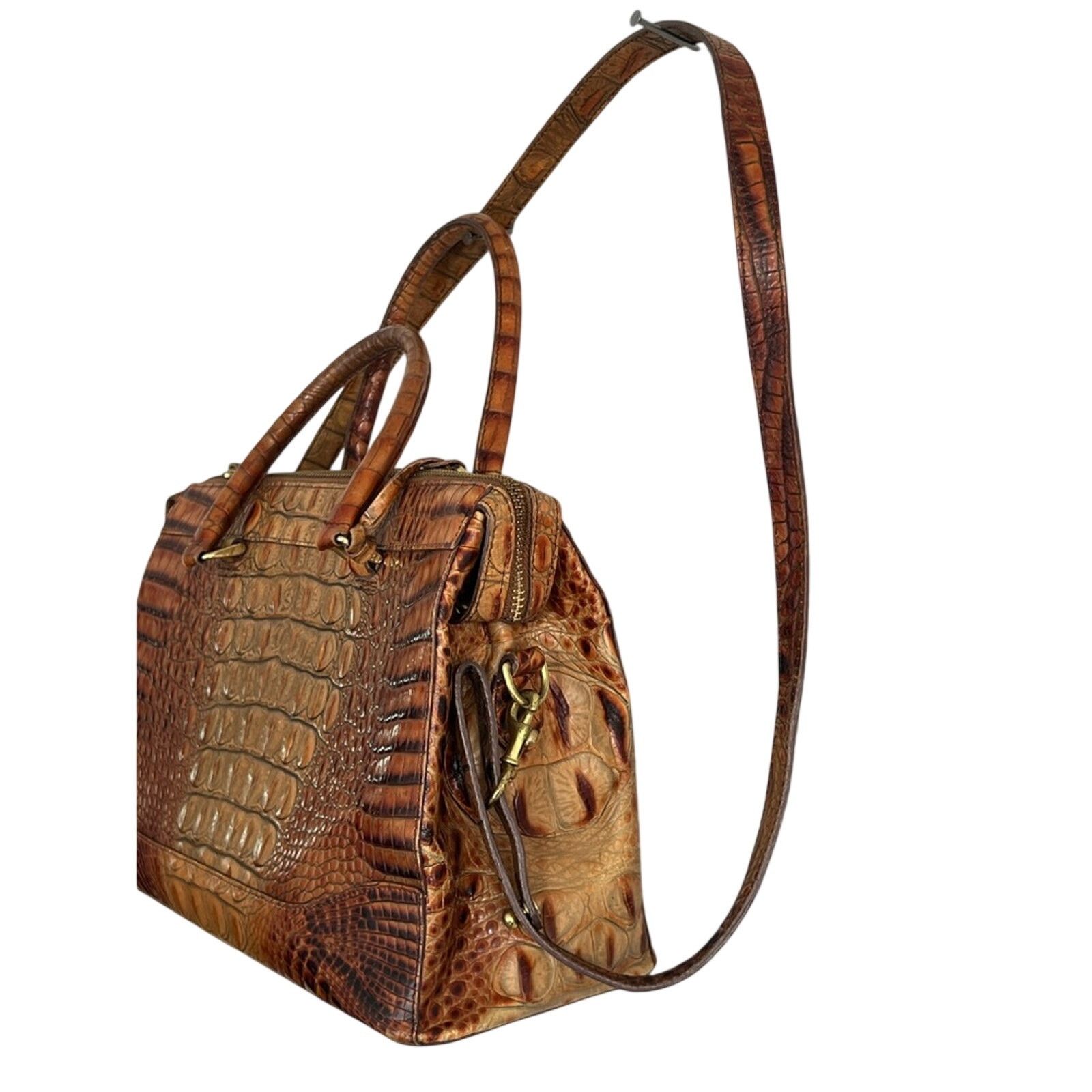 BRAHMIN Vtg Brahmin Stacy Toasted Melbourne Crossbody Bag Croc Size ONE SIZE - 4 Thumbnail