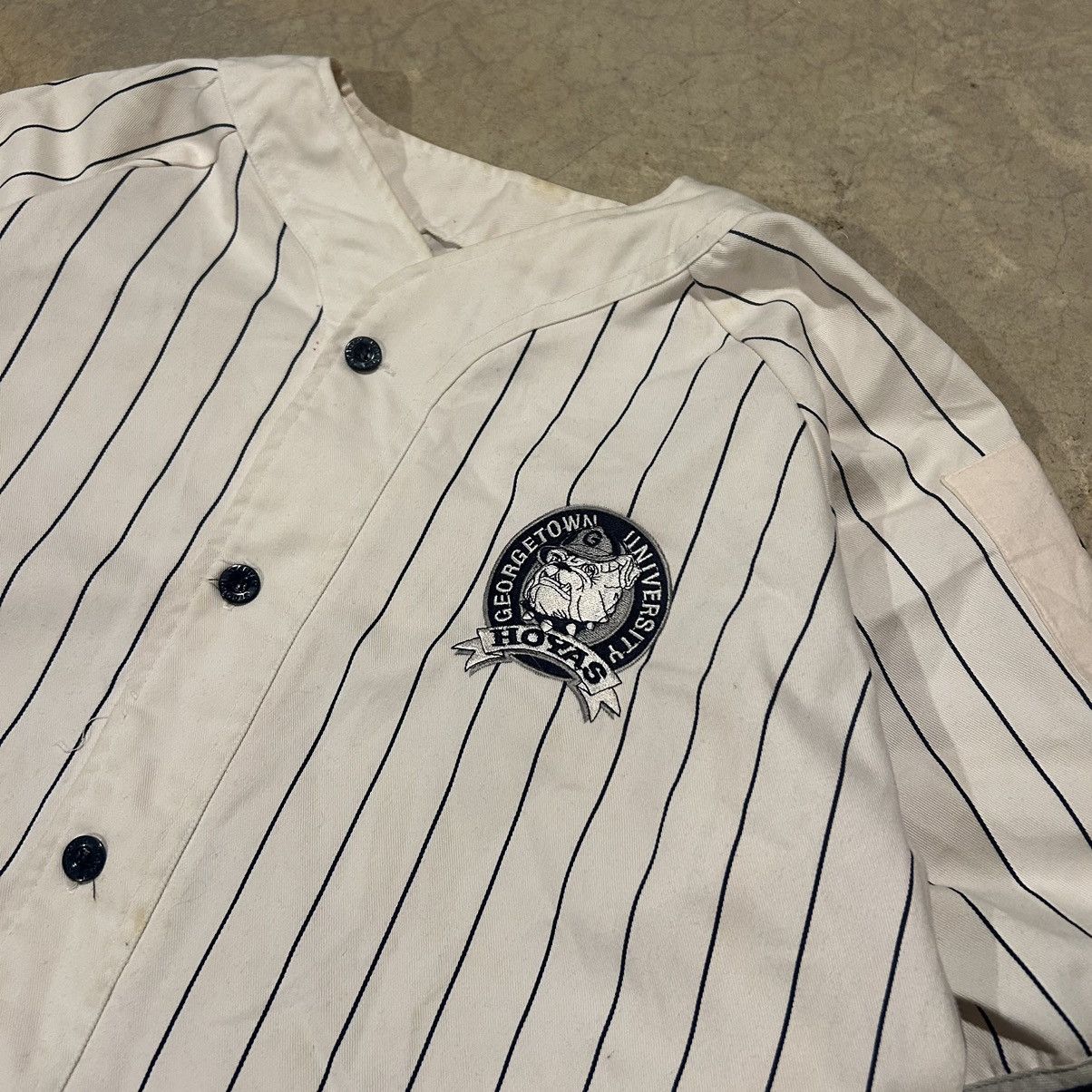 NCAA × Starter × Vintage Rare Vintage 90s Starter Georgetown Pinstripe Jersey Sample Size US XL / EU 56 / 4 - 3 Thumbnail