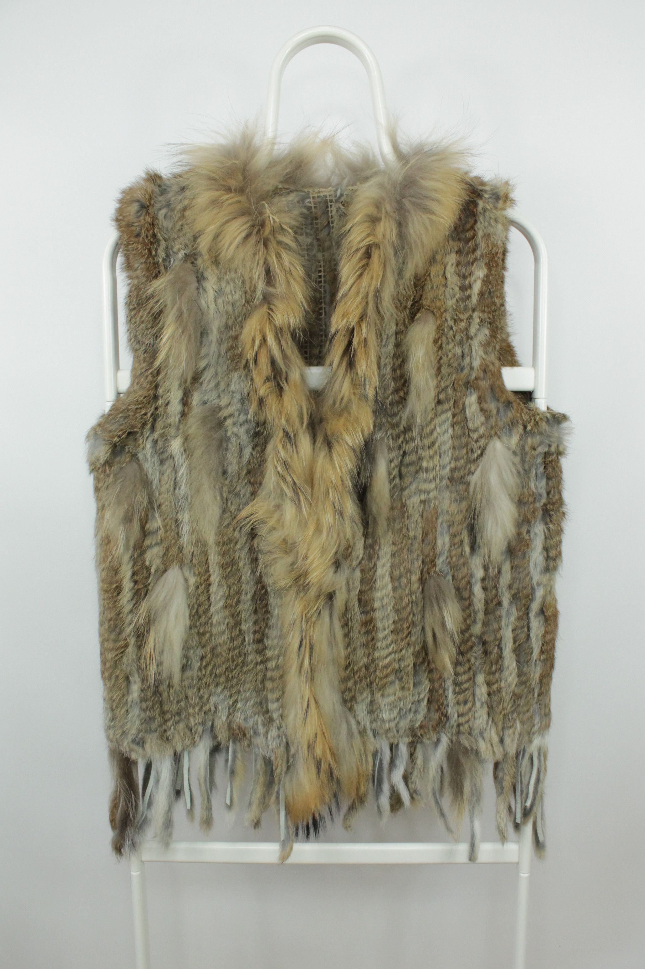 Other Natural Dark Fur Rabbit Vest Size M / US 6-8 / IT 42-44 - 4 Thumbnail