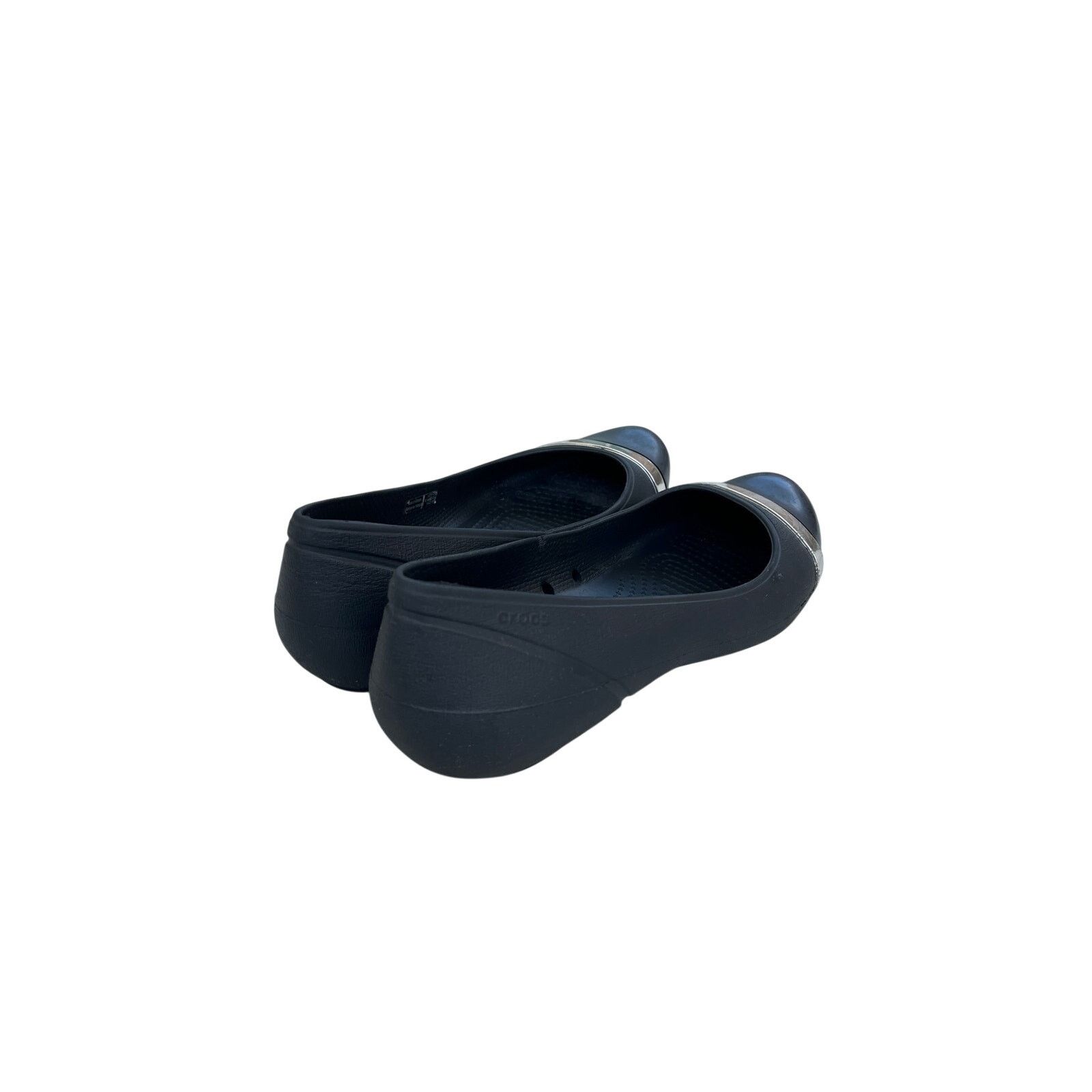 Crocs Crocs Cap Toe Mirror Ballet Flats Rubber Size 8 Black Silver Size US 8 / IT 38 - 3 Thumbnail