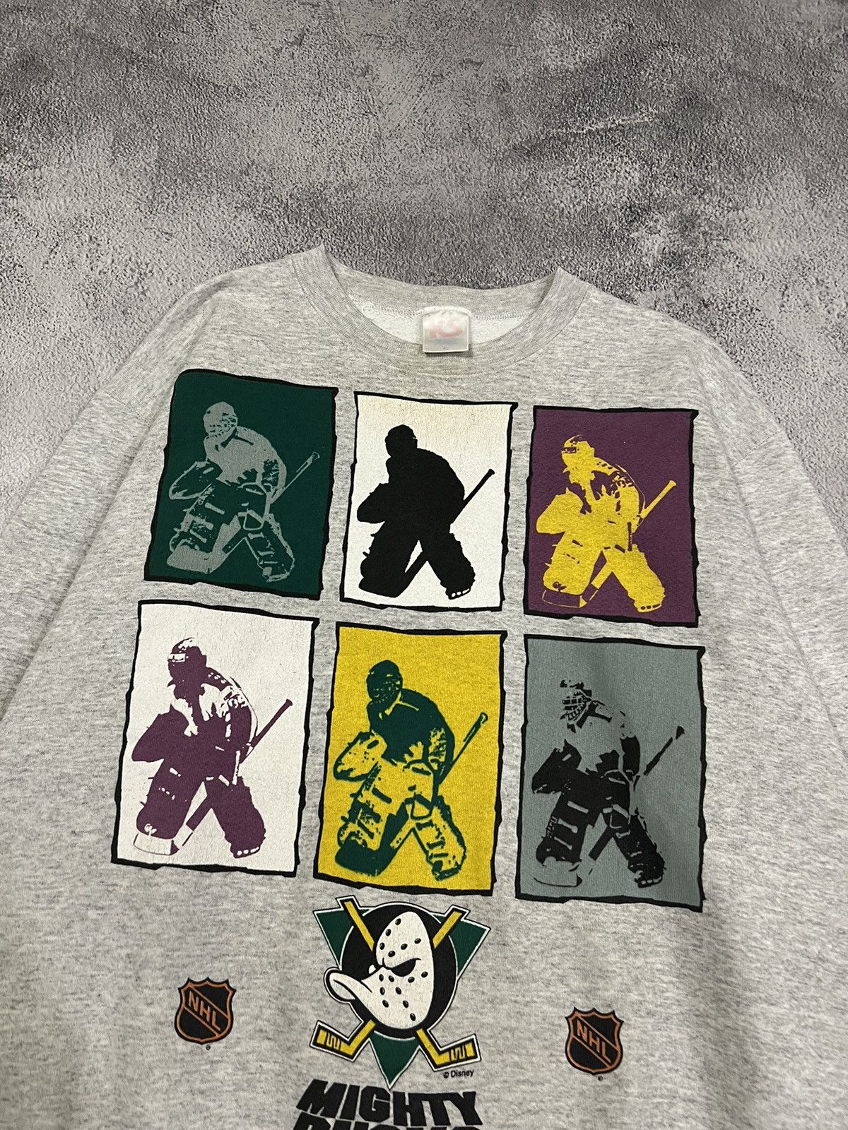 NHL × Vintage Crazy Vintage 90’s Mighty Ducks NHL Hockey Grey Sweatshirt Size US XL / EU 56 / 4 - 2 Thumbnail