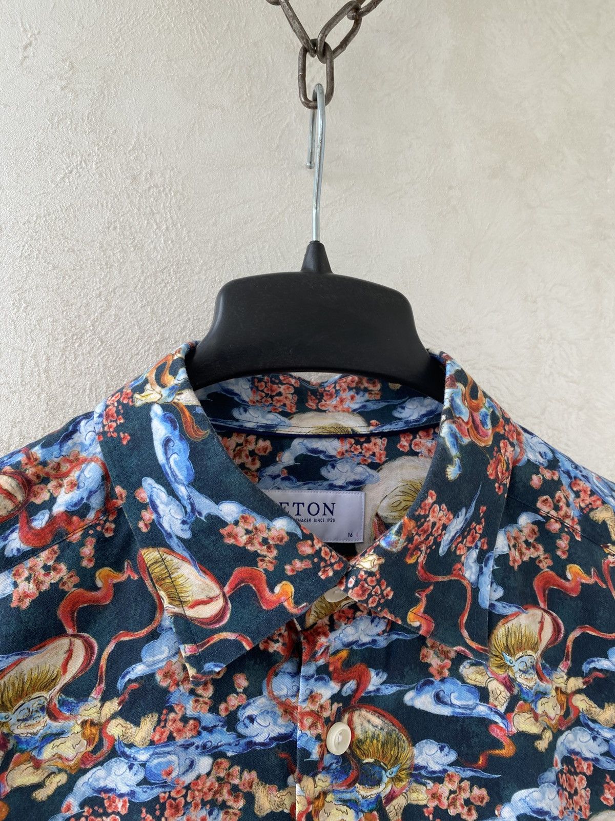 Eton Eton Mens AOP Gin Japanese Style Signature Twill Shirt Size US L / EU 52-54 / 3 - 5 Thumbnail