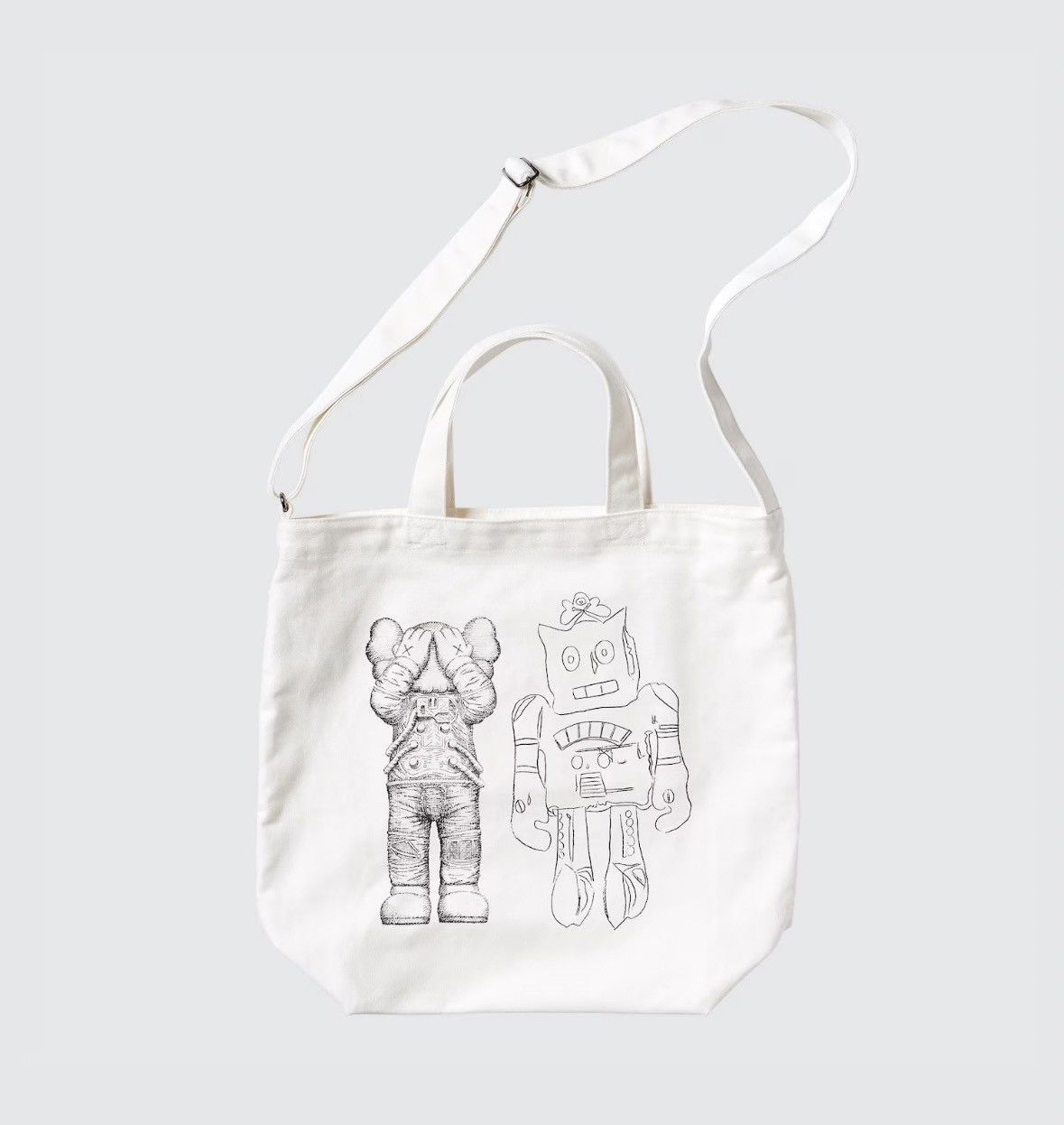 Andy Warhol × Japanese Brand × Kaws KAWS + Warhol 2Way Tote Bag White Size ONE SIZE - 3 Thumbnail