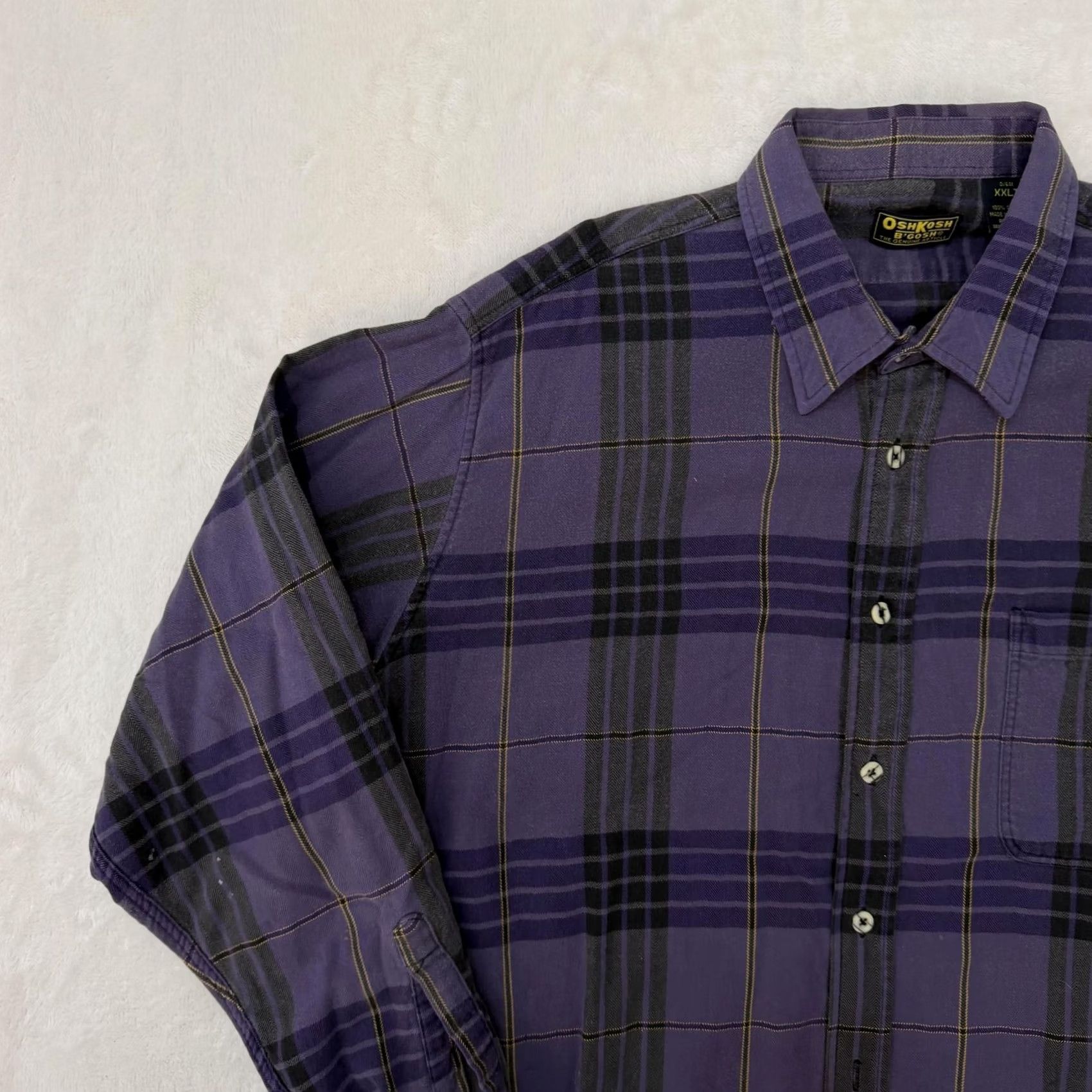 Vintage VINTAGE OshKosh B'gosh Shirt Mens 2XLT Purple Plaid Flannel Button Up Size US XXL / EU 58 / 5 - 5 Thumbnail