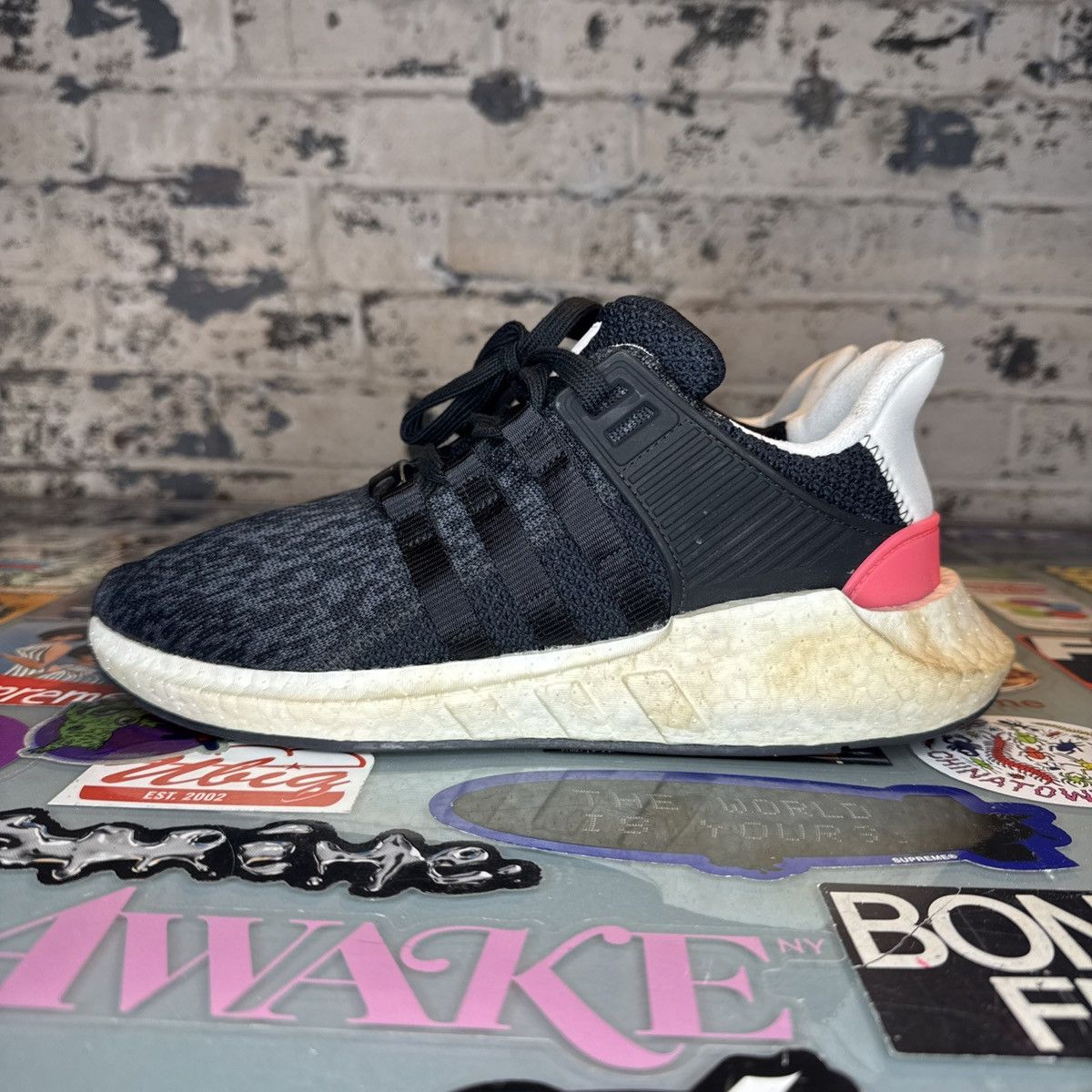 Adidas EQT Support 93/17 Core Black Turbo Red Size 10 Used