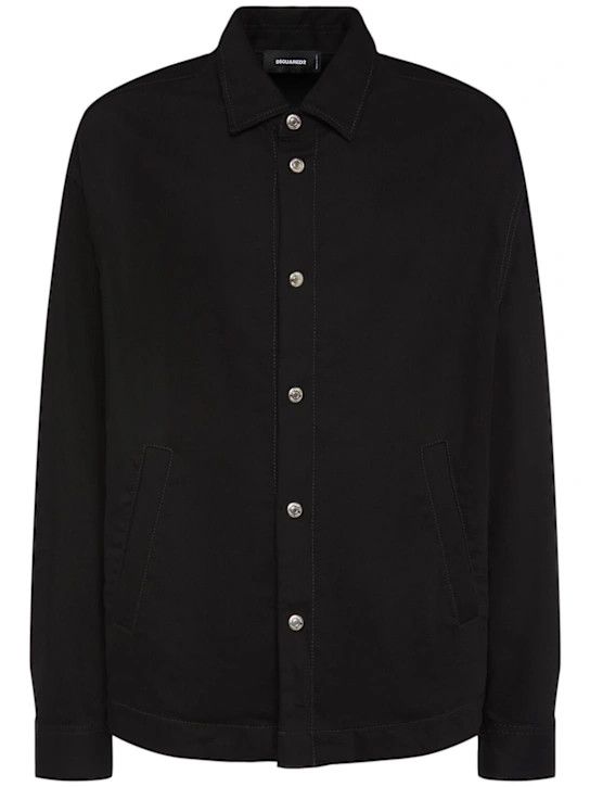 o1lsvrm0425 Denim Over Shirt in Black