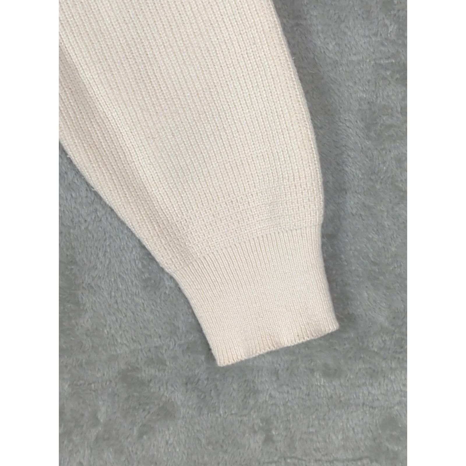 Vintage VINTAGE L.L. Bean Henley Sweater Shirt Mens Large Ivory L Heavyweight Chunky Knit 1/4 Button High Neck Size US L / EU 52-54 / 3 - 5 Thumbnail
