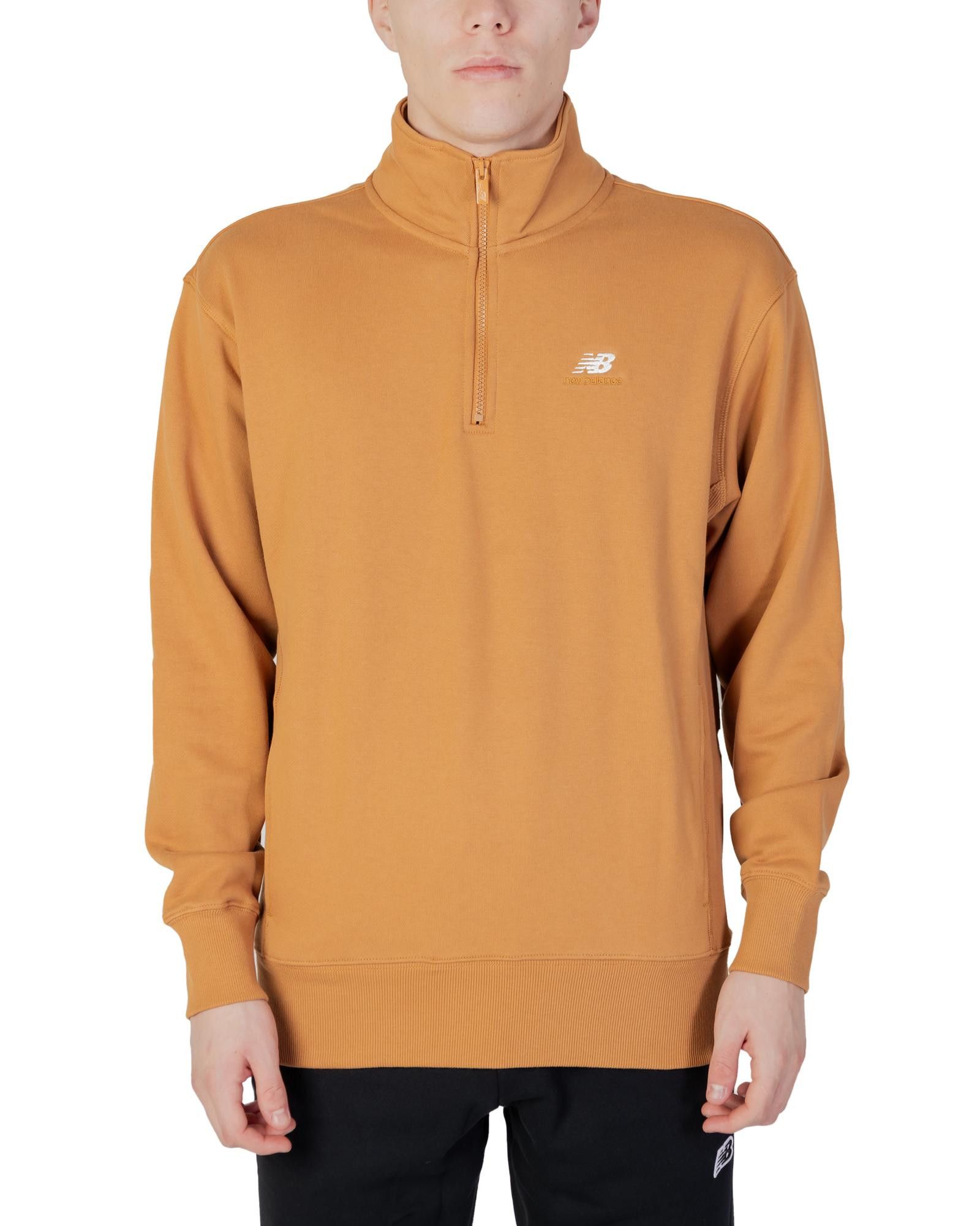 image of New Balance Zip-Up Long Sleeve Sweatshirt in Brown, Men's (Size 2XL)