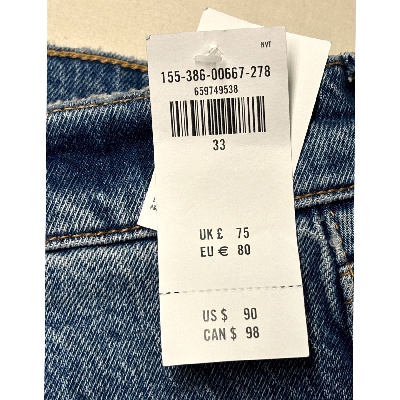 Abercrombie & Fitch Abercrombie & Fitch Curve Love The Baggy Low Rise Womens 16R 33 W39 L31 NWT Size ONE SIZE - 2 Thumbnail