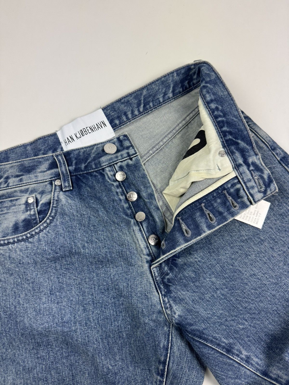 Han Kjobenhavn New! Han Kjobenhavn Drop Crotch Washed Selvage Denim Jeans Size US 30 / EU 46 - 10 Thumbnail
