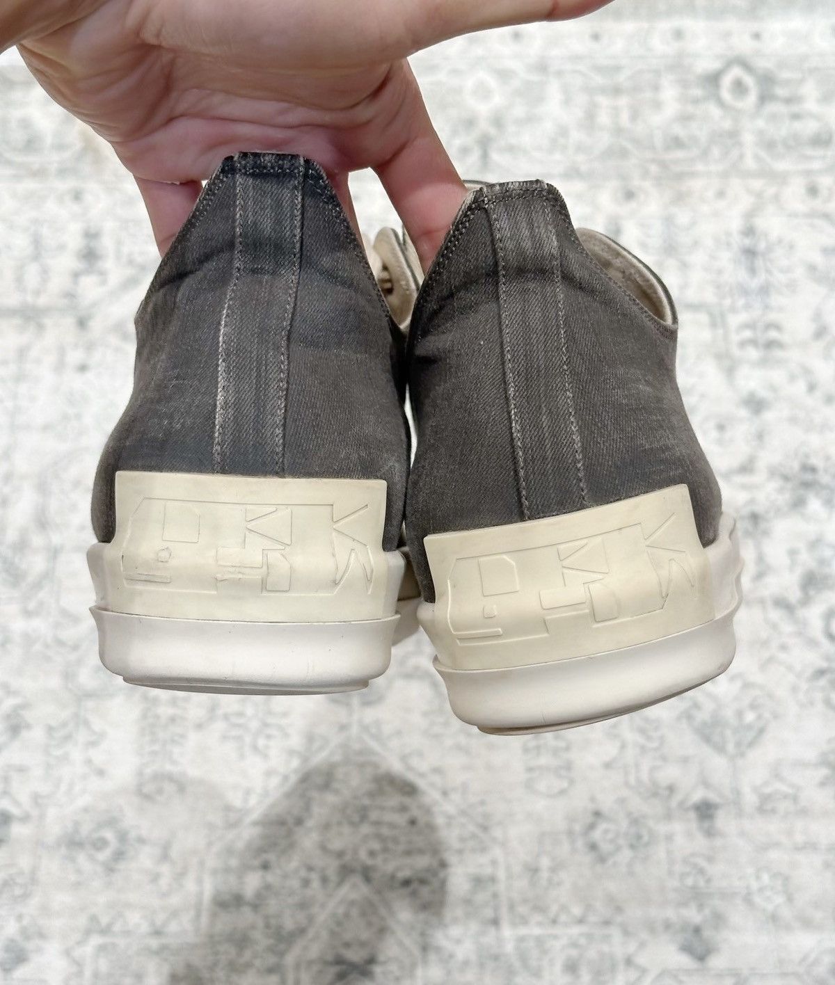 Rick Owens Rick Owens DRKSHDW Low-Top Grey Canvas Sneakers Size US 10.5 / EU 43-44 - 6 Thumbnail