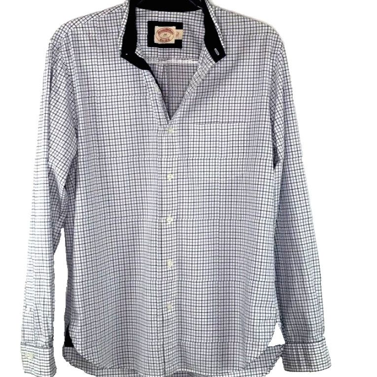 Brooks Brothers Brooks Brothers Mens Dress Shirt M Button-Down Checkered Pocket Long Sleeve Blue White Size 40R - 2 Thumbnail