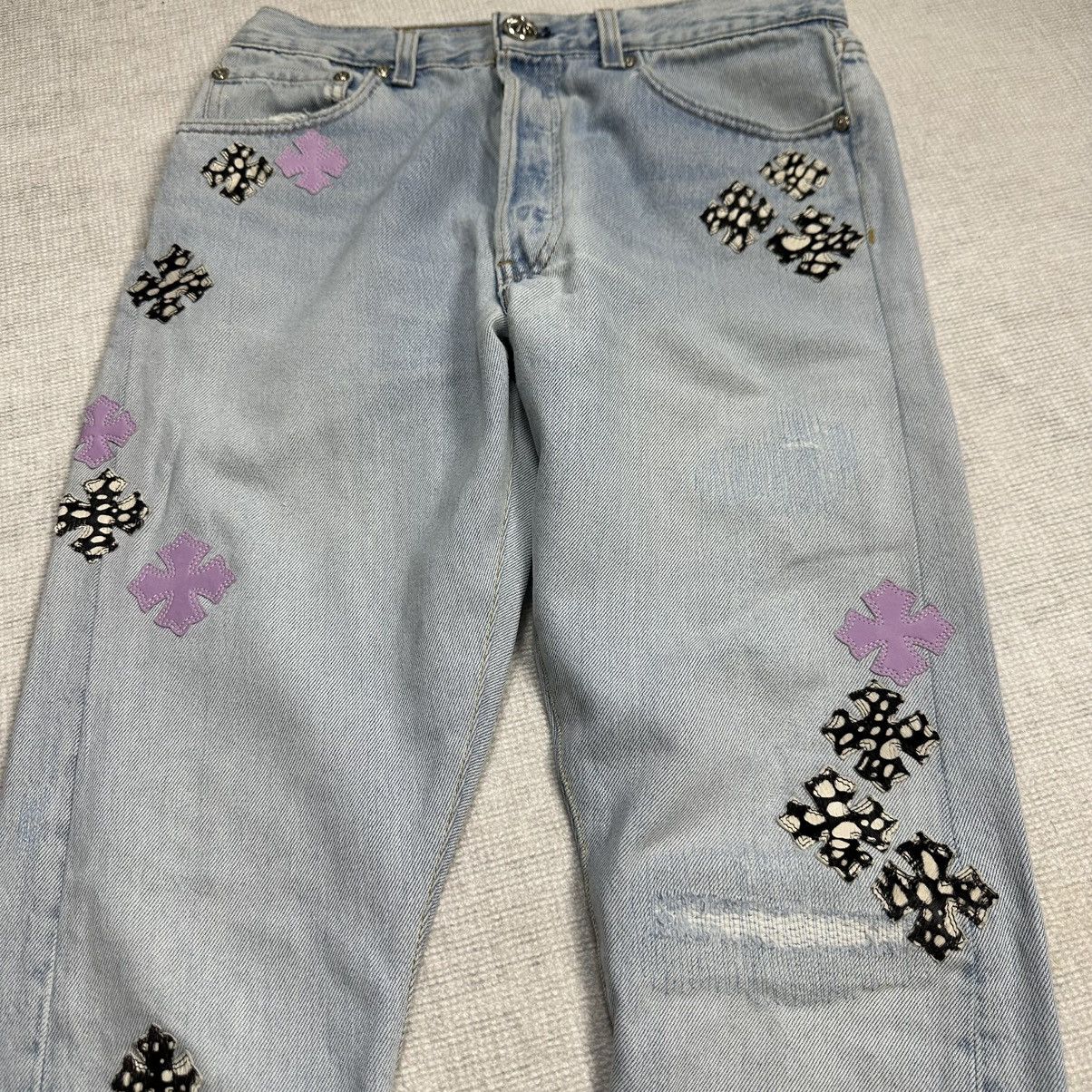 Chrome Hearts Chrome Hearts Light Wash Criss Patches Jeans size 30 Size US 30 / EU 46 - 3 Thumbnail