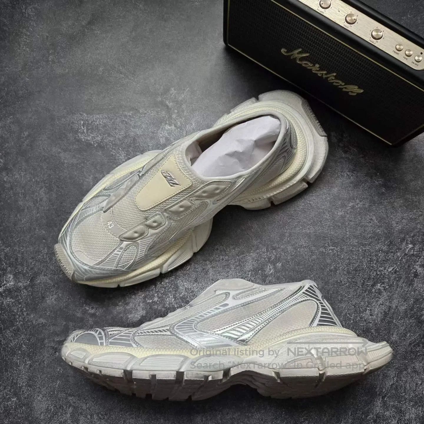 Balenciaga Balenciaga 3XL Grey White Slip-On Sneakers| Size US 10 / EU 43 - 4 Thumbnail