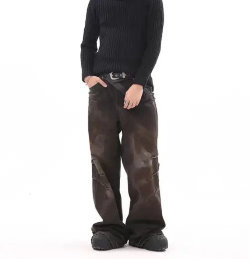 VIBE High Street Scrap Style Used Baggy Jeans Size US 32 / EU 48 - 4 Thumbnail