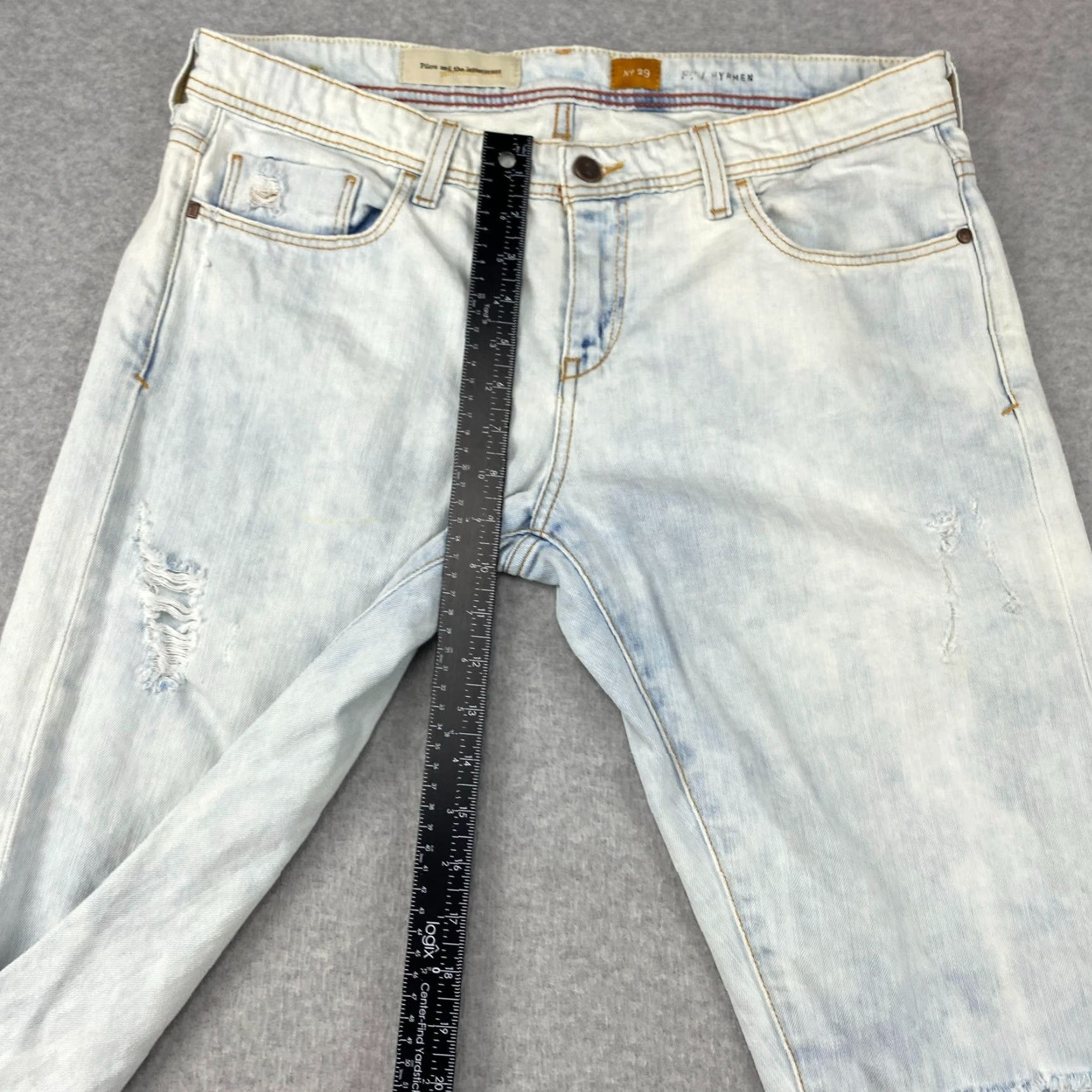 Vintage VINTAGE Pilcro and the Letterpress Hyphen Jeans Womens 29 Blue Acid Wash Distress Denim Size 29" - 6 Thumbnail