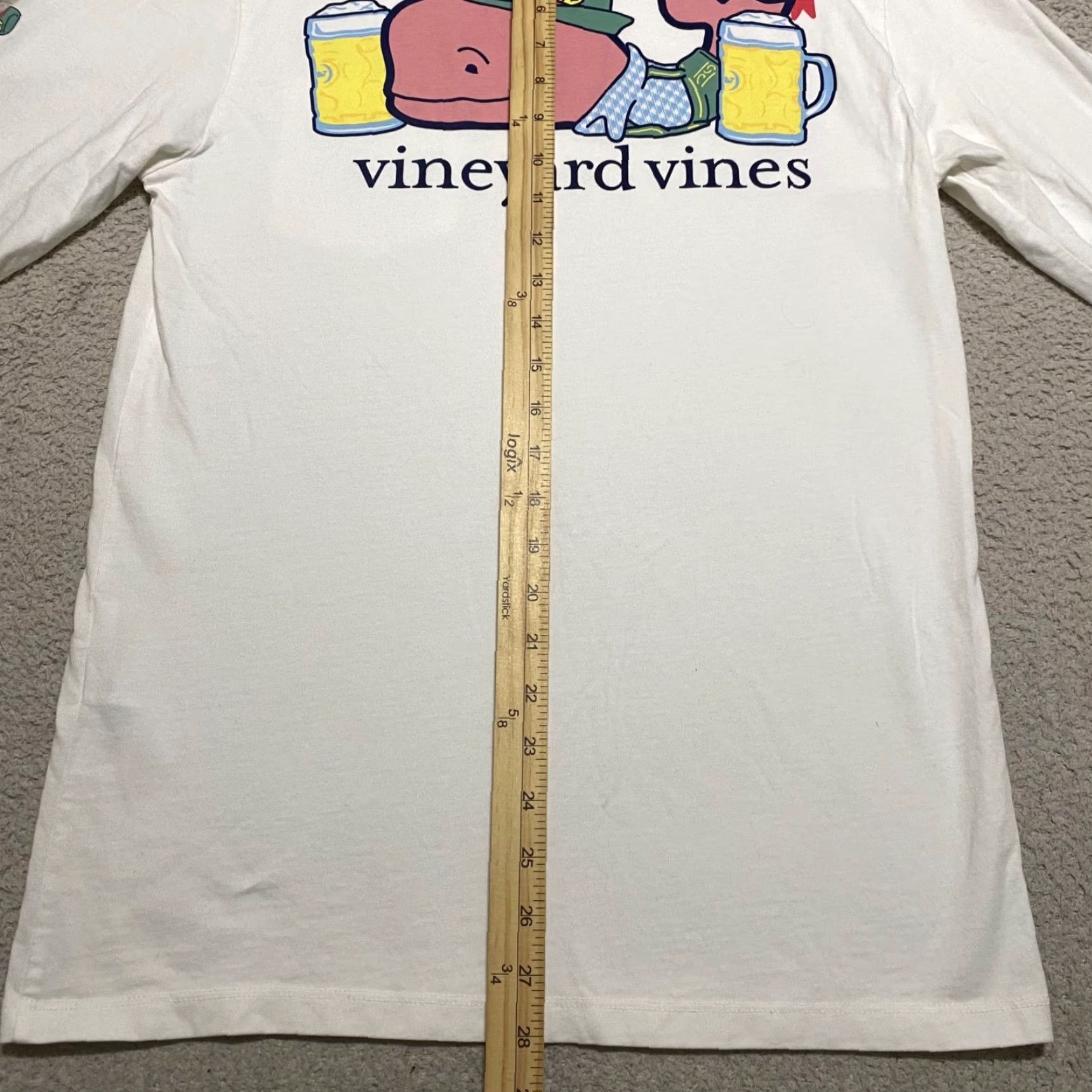 Vineyard Vines VINEYARD VINES Mens XS T-Shirt White Long Sleeve Crew Neck Biergarten Whale Shirt Adult XS White Vineyard Vines Biergarten Whale Mens Size US M / EU 48-50 / 2 - 6 Thumbnail