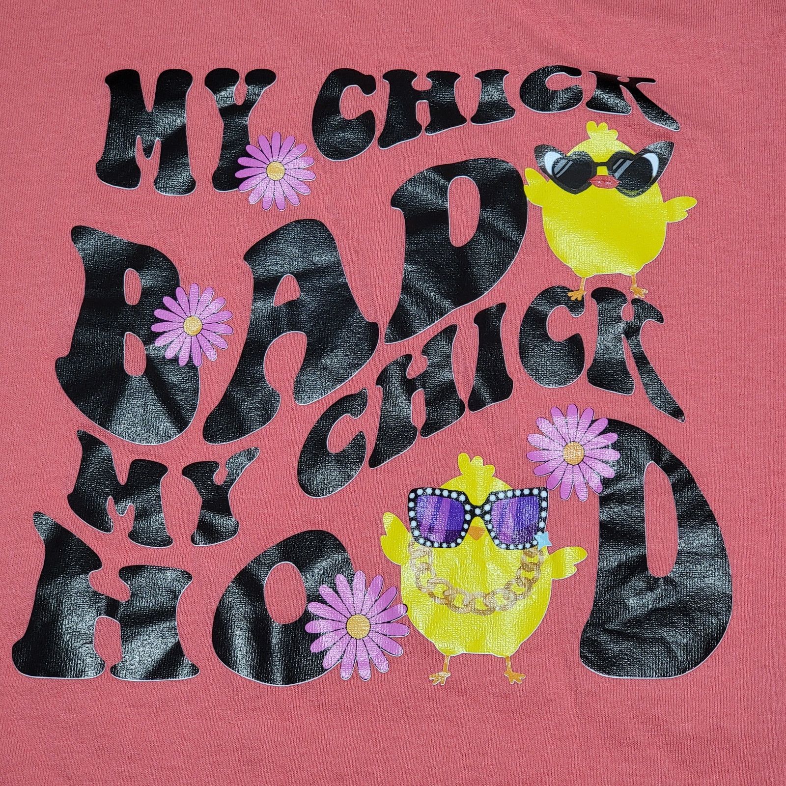 Gildan Gildan Salmon Tee "My Chick Bad My Chick Hood" - Size Medium Size M / US 6-8 / IT 42-44 - 2 Thumbnail