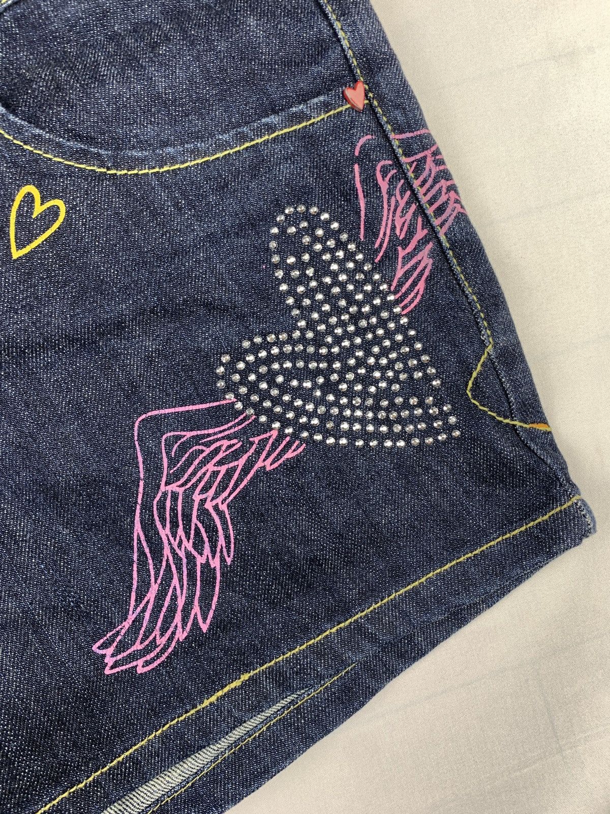 Fiorucci y2k Fiorucci Italy Angel Poem Cute Pop Wings Jeans Shorts Size 28" / US 6 / IT 42 - 5 Thumbnail