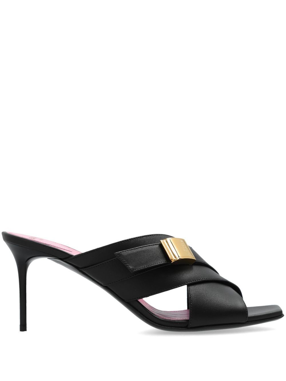 Balmain o1s1wg110925 Crossover 75mm Leather Mules in Black Size US 5 / IT 35 - 1 Thumbnail
