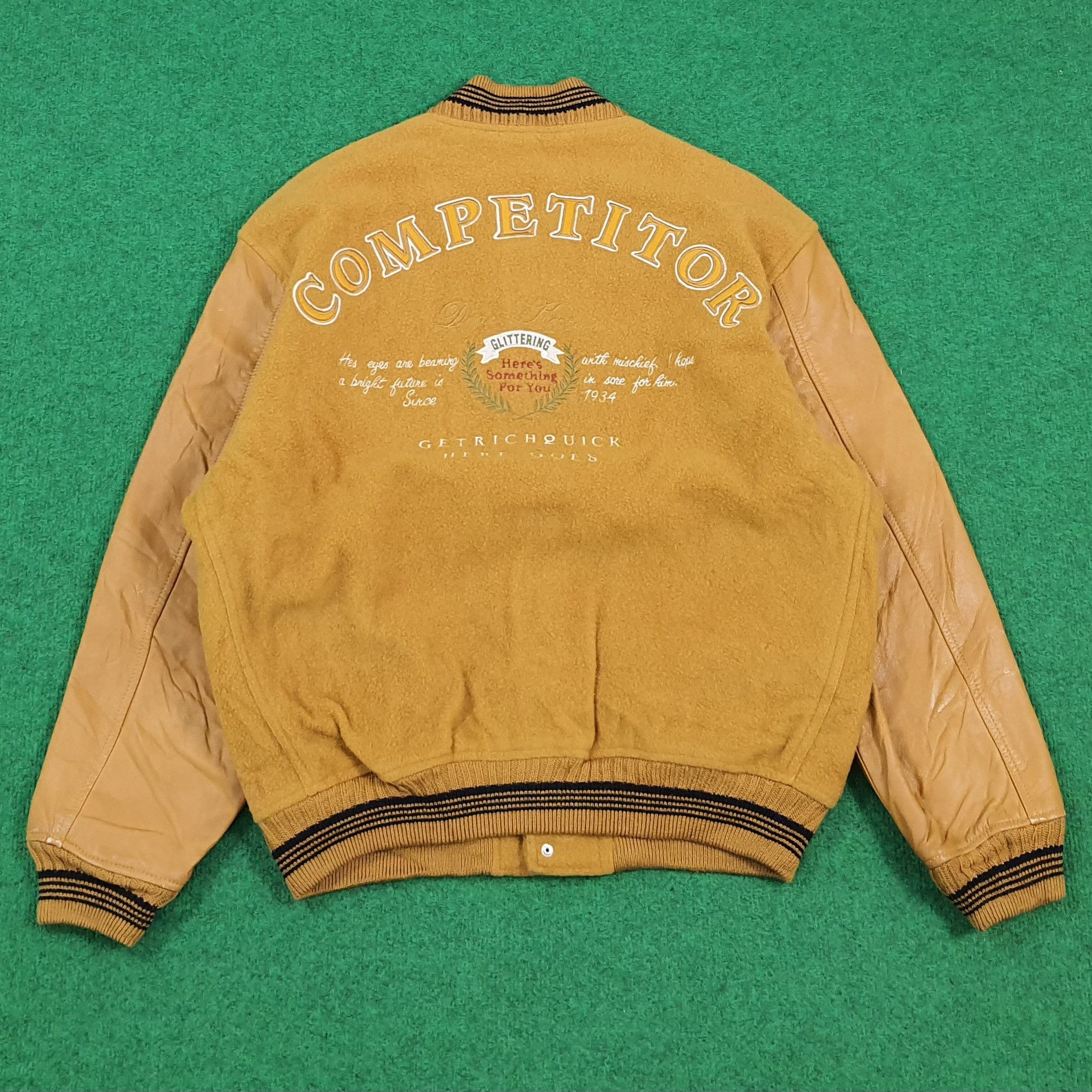 Vintage Vintage 90s Mac Hope Leather Ivy Varsity Jacket Size US M / EU 48-50 / 2 - 1 Thumbnail