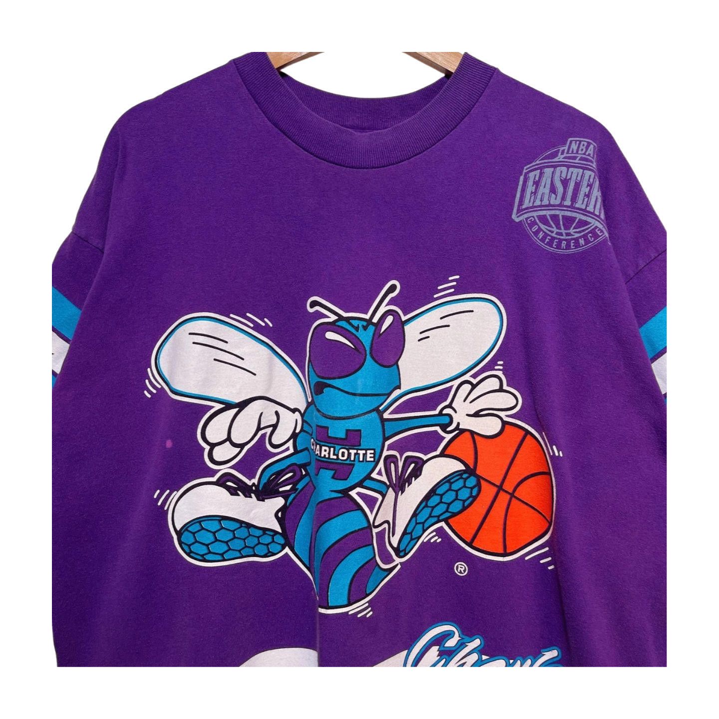 Salem Sportswear × Vintage Vintage 90s NBA Charlotte Hornets Salem T-shirt XL Size US XL / EU 56 / 4 - 2 Thumbnail