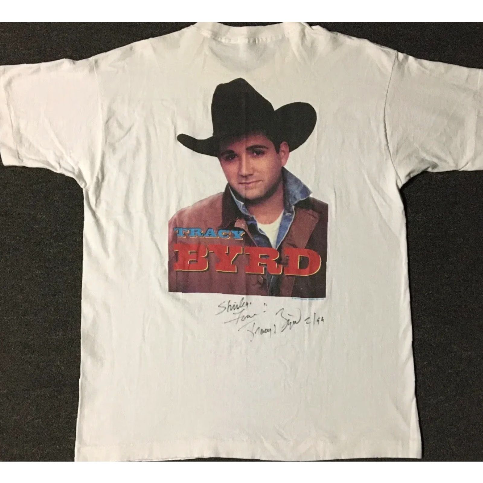 Vintage VINTAGE Tracy Byrd Autograph Faded Tour Shirt XL Country Music Concert 90s Grunge Western Signed T-Shirt Mens Size US XL / EU 56 / 4 - 2 Thumbnail