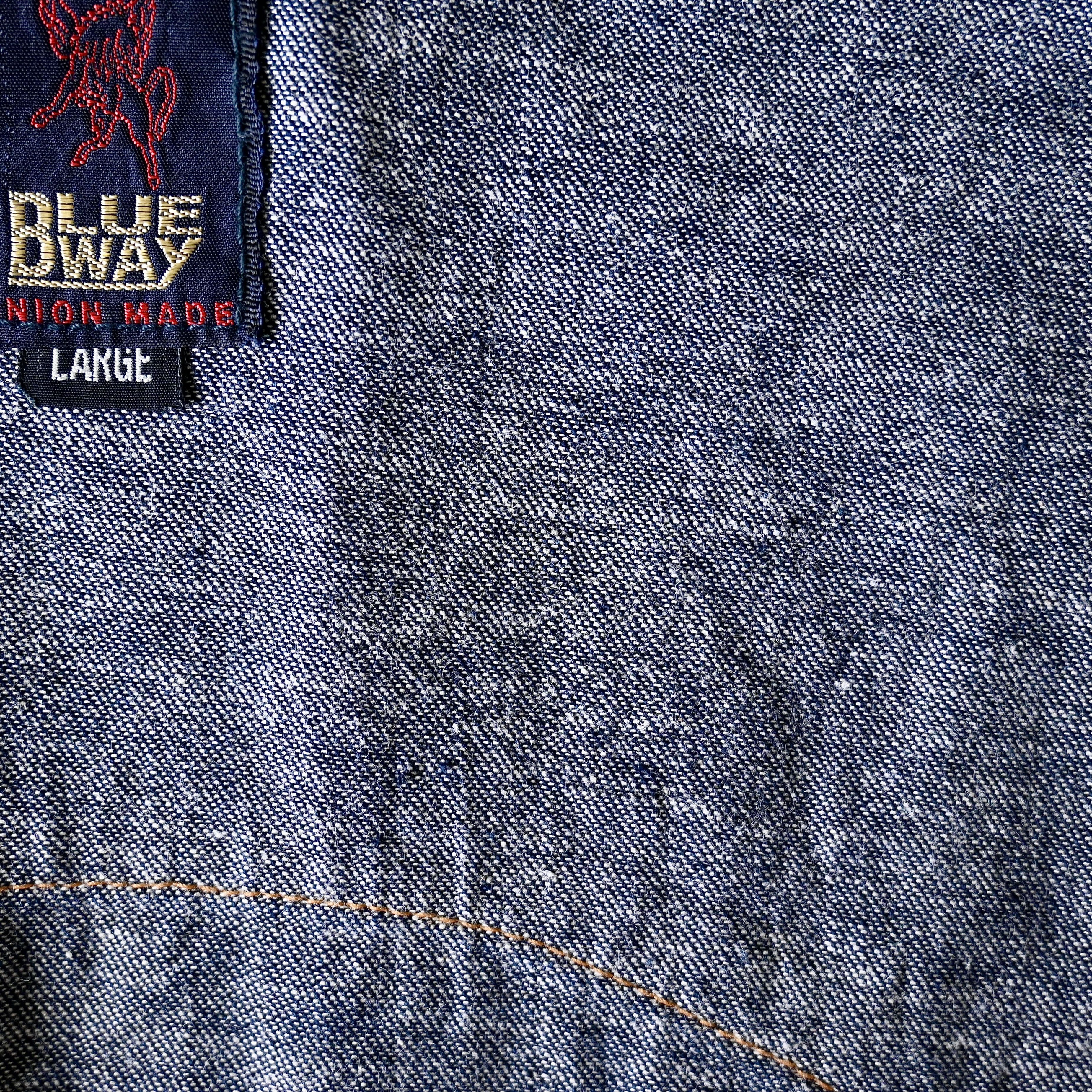Japanese Brand VTG 1990s BLUE WAY indigo denim western shirt, made in Japan Size US L / EU 52-54 / 3 - 17 Thumbnail