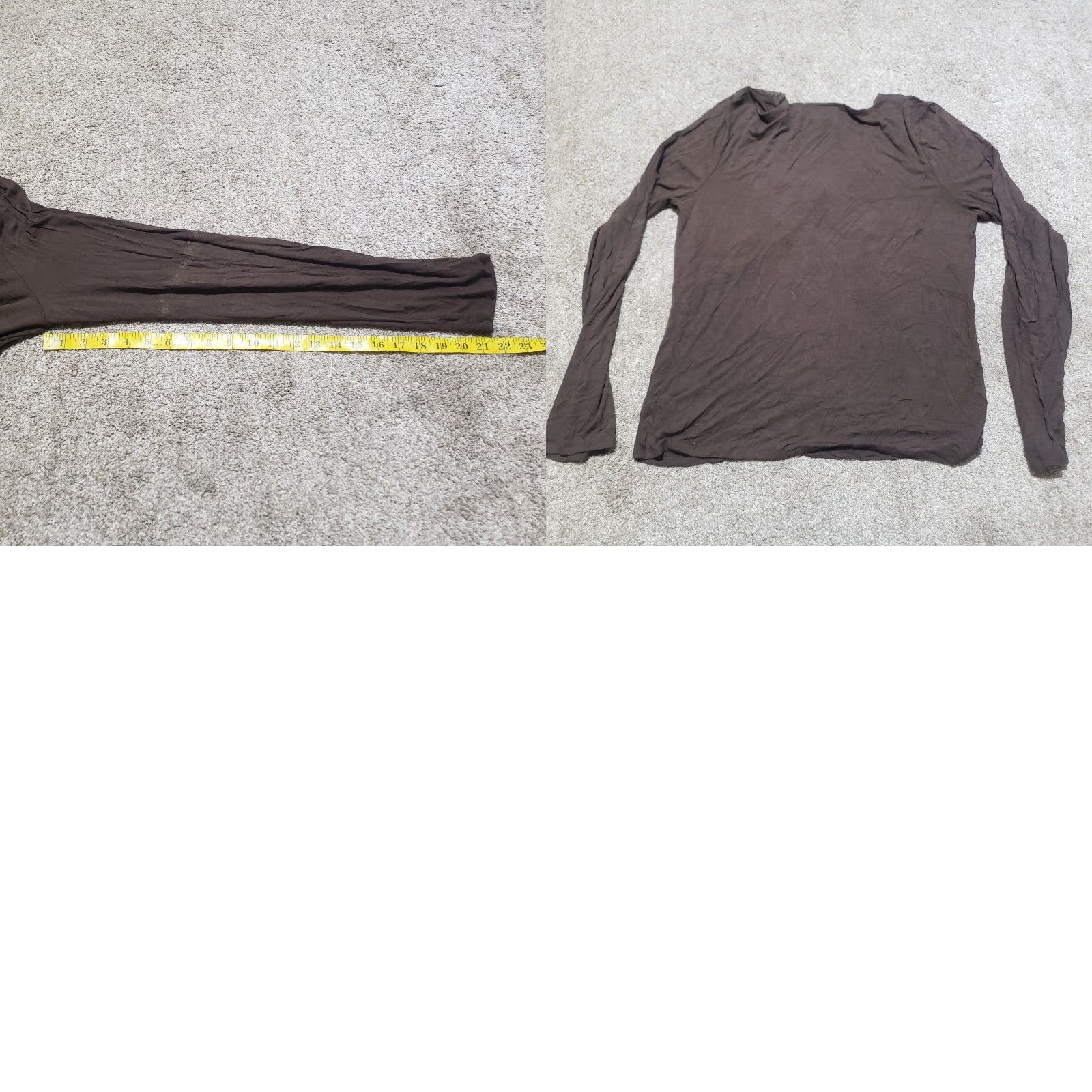 Liz Claiborne Liz Claiborne Shirt Adult Women XL Brown Solid Classic Crew Neck Lightweight Breathable 90s? Size XL / US 12-14 / IT 48-50 - 8 Thumbnail