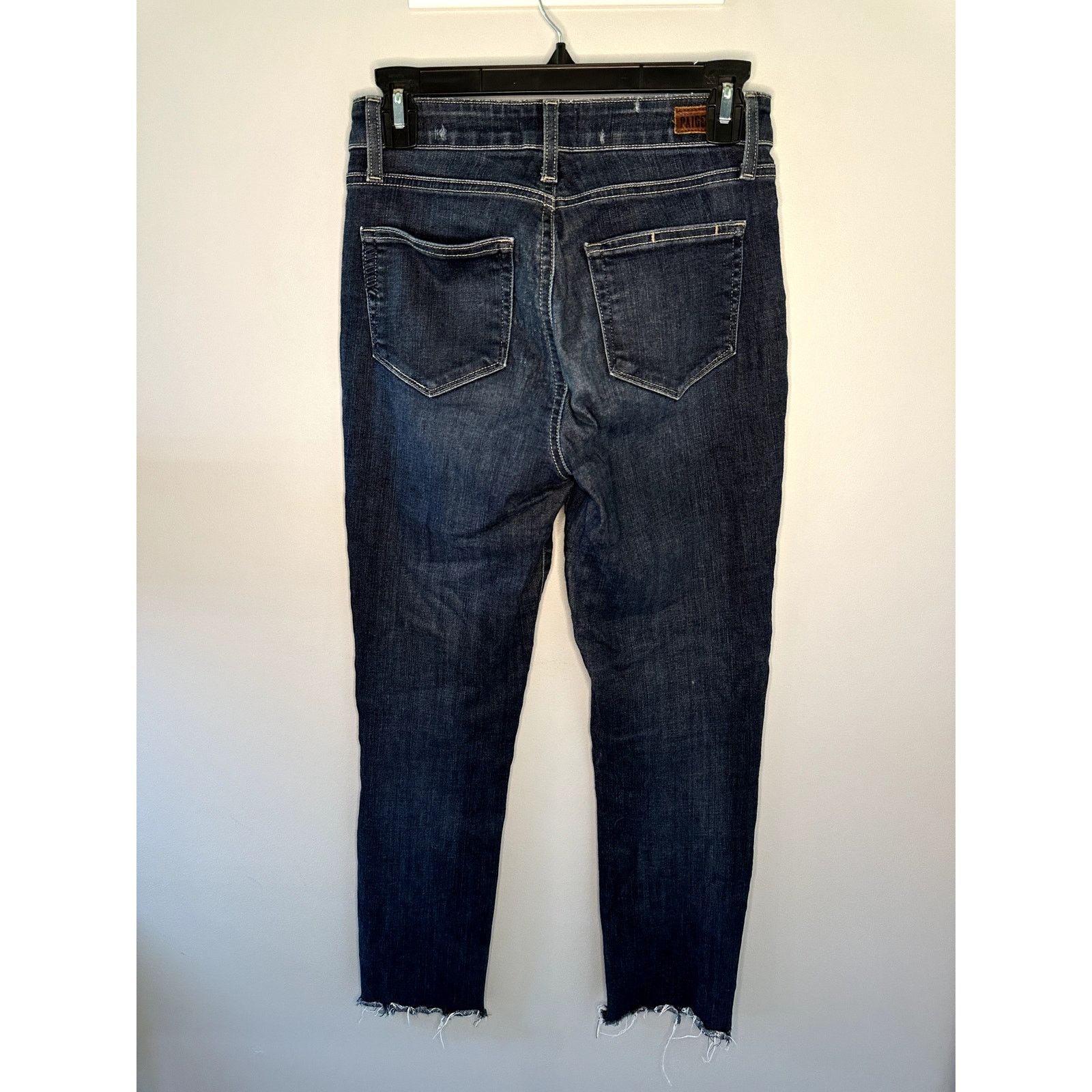 Paige Paige Hoxton Frayed Hem Denim Ankle Peg Jeans Blue 28 Size 28" / US 6 / IT 42 - 8 Thumbnail