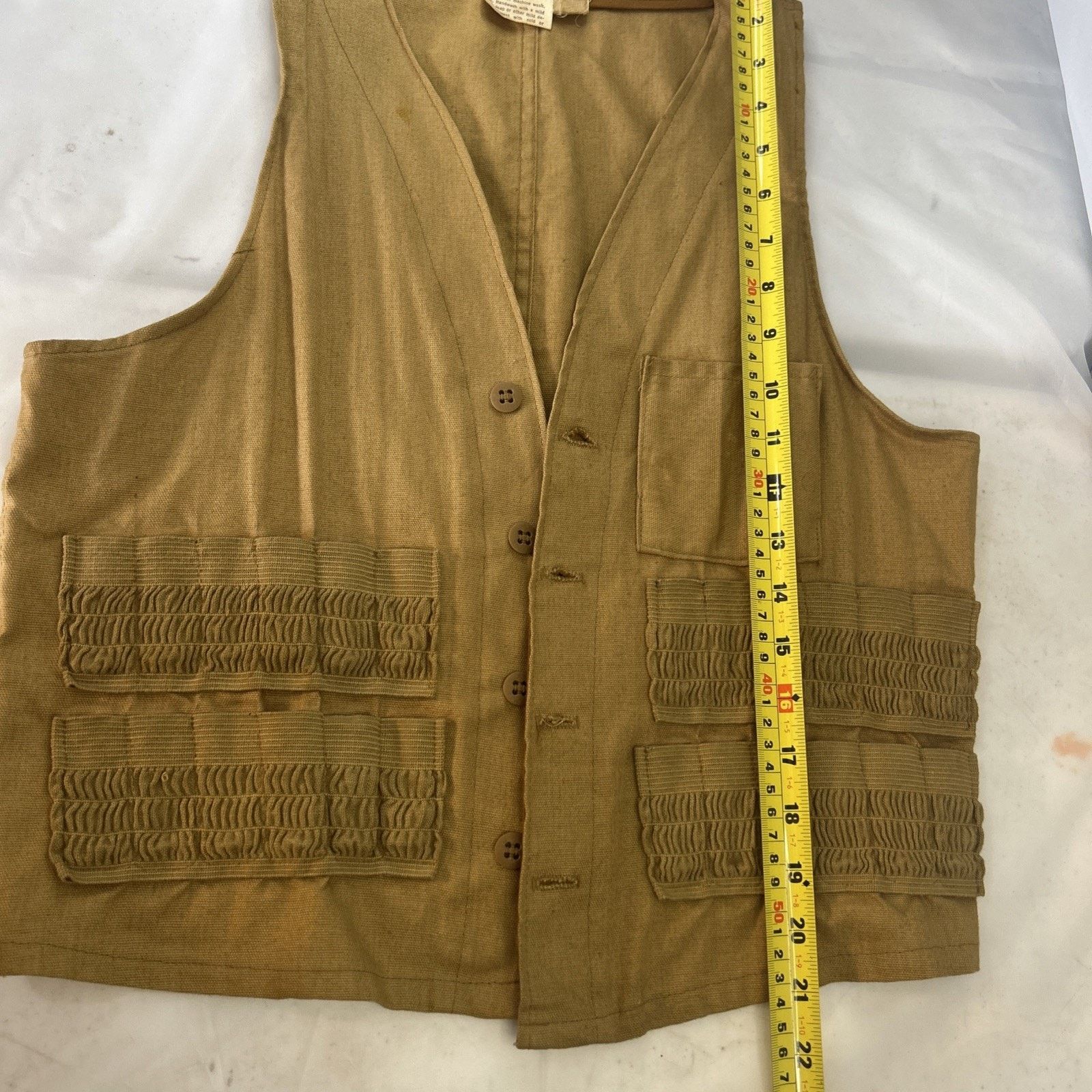 Sears Vintage Bullet Vest Sears Roebuck Co Hunting Brown No Holes Size ONE SIZE - 4 Thumbnail
