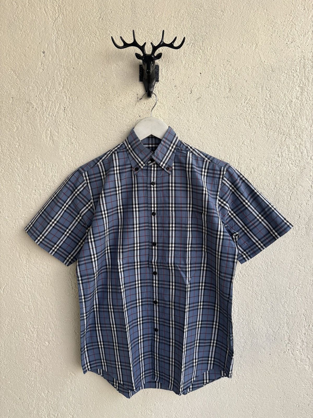 Burberry 90s Archive Novacheck blue Burberrys button up Size US M / EU 48-50 / 2 - 1 Thumbnail
