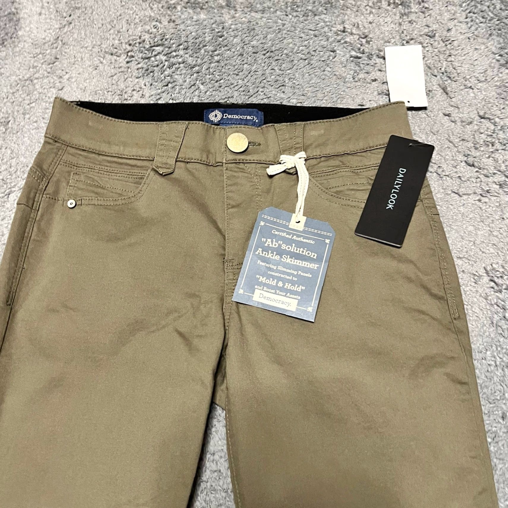 Vintage Democracy Pants Womens 4 Ankle Skimmer Green Mid Rise 29x26.5 Size 27" / US 4 / IT 40 - 2 Thumbnail
