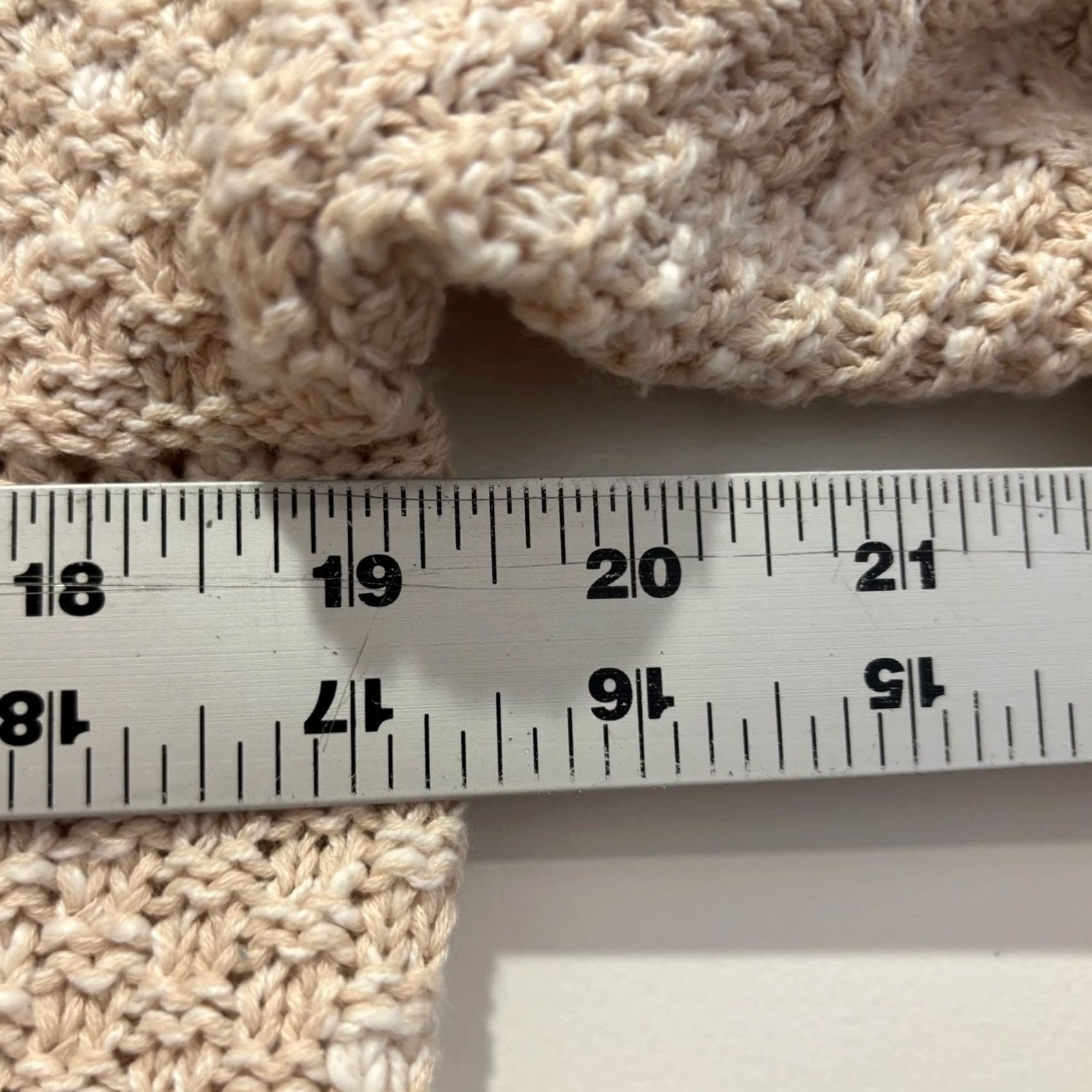 Vintage Vermont Country Store Sweater Cardigan Tan Cream Small Cotton Linen Cable Knit Size S / US 4 / IT 40 - 5 Thumbnail