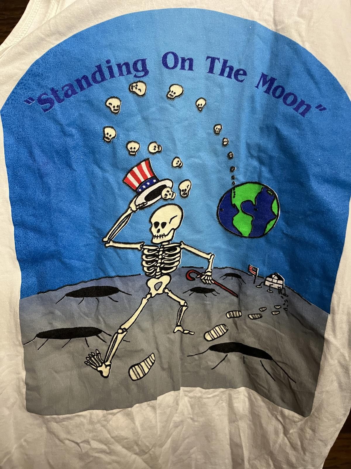 Designer Vintage Standing on the Moon Skeleton Tank Top The Dead - XL Size US XXL / EU 58 / 5 - 5 Thumbnail
