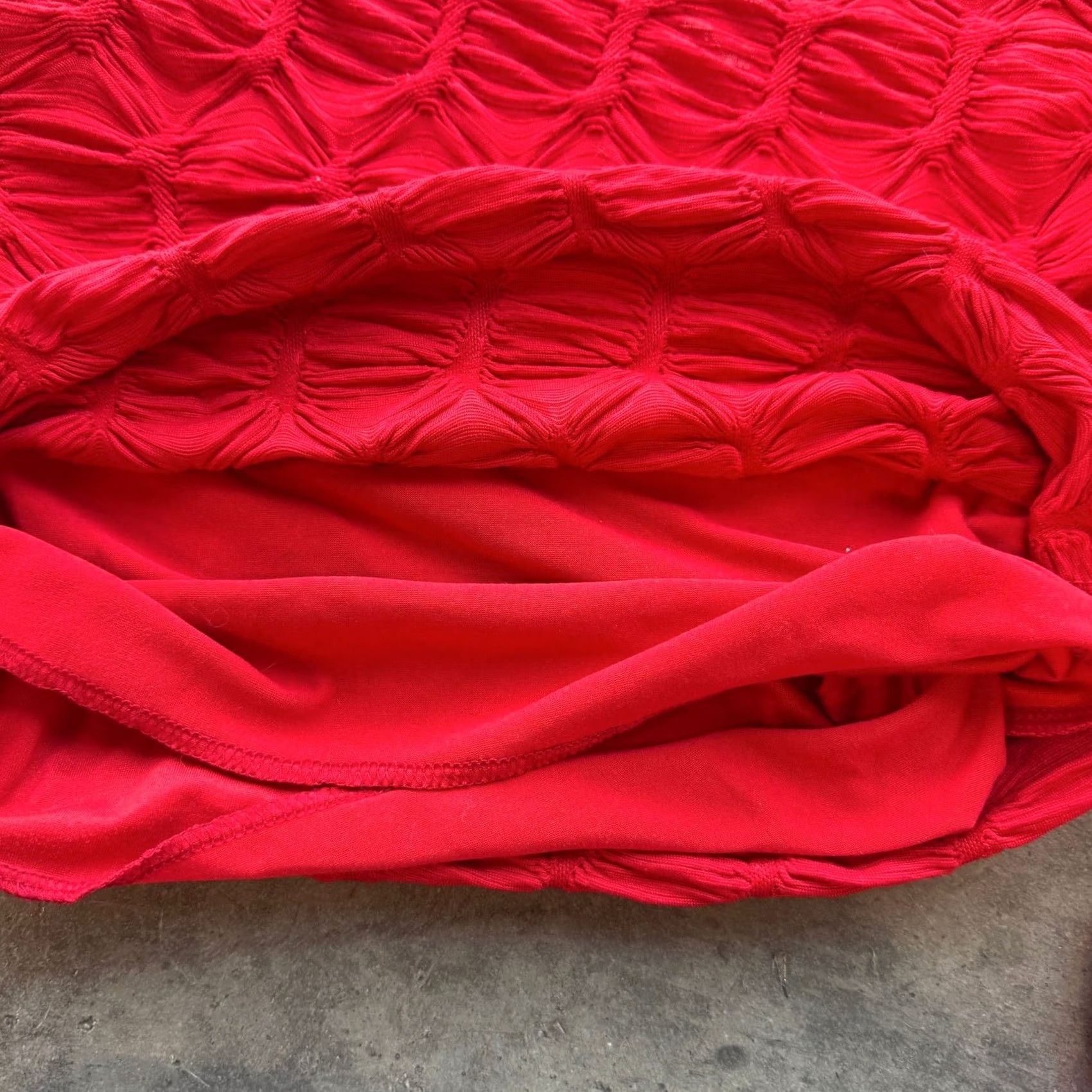 Vintage VINTAGE Y2k Bubble Red Tight Knit Textured Double Lined Longsleeve Womens Medium Blouse Size M / US 6-8 / IT 42-44 - 6 Thumbnail