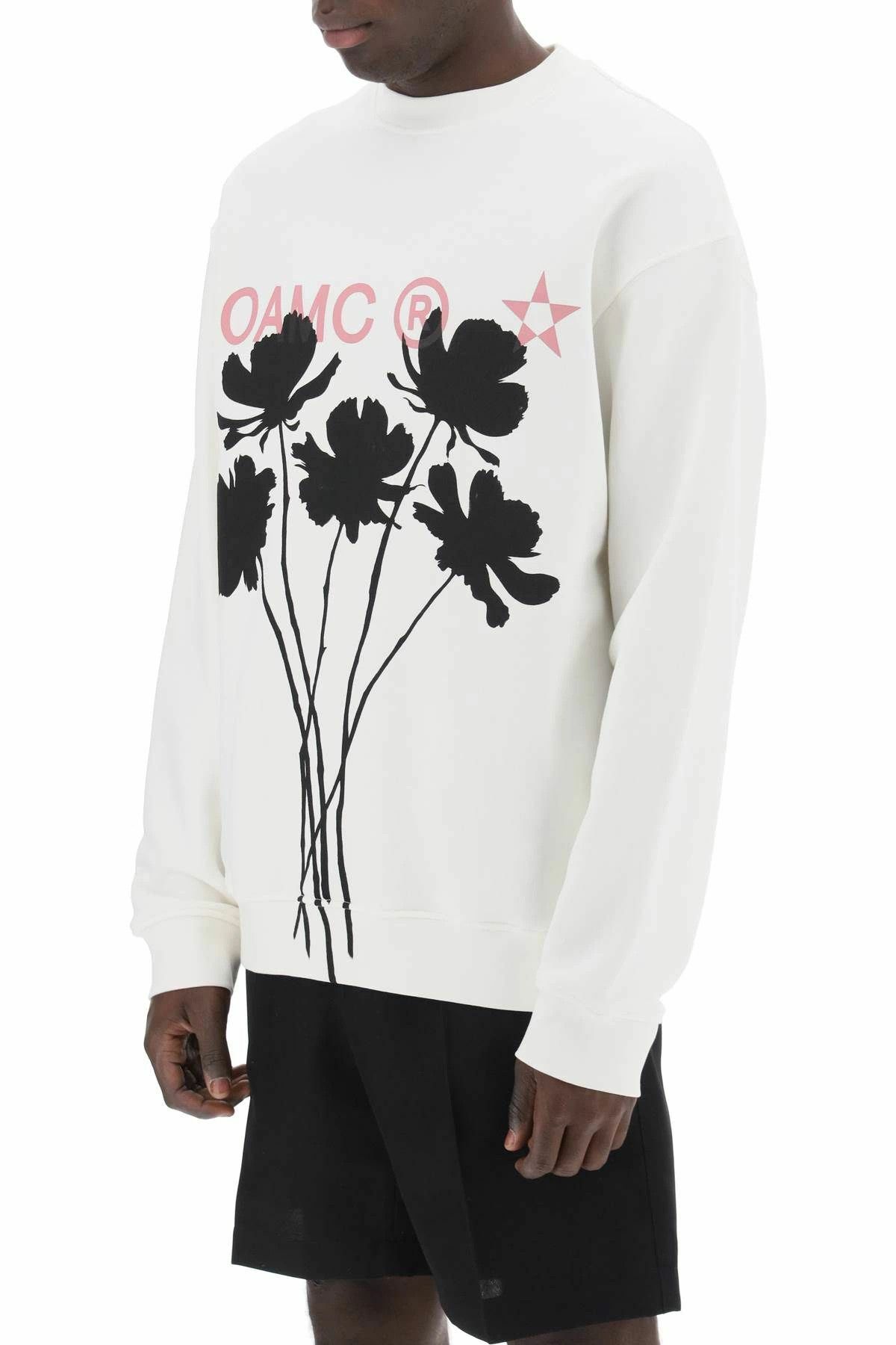 OAMC o1y0225 Logo Crewneck Sweatshirt in White/Black Size US XS / EU 42 / 0 - 3 Thumbnail