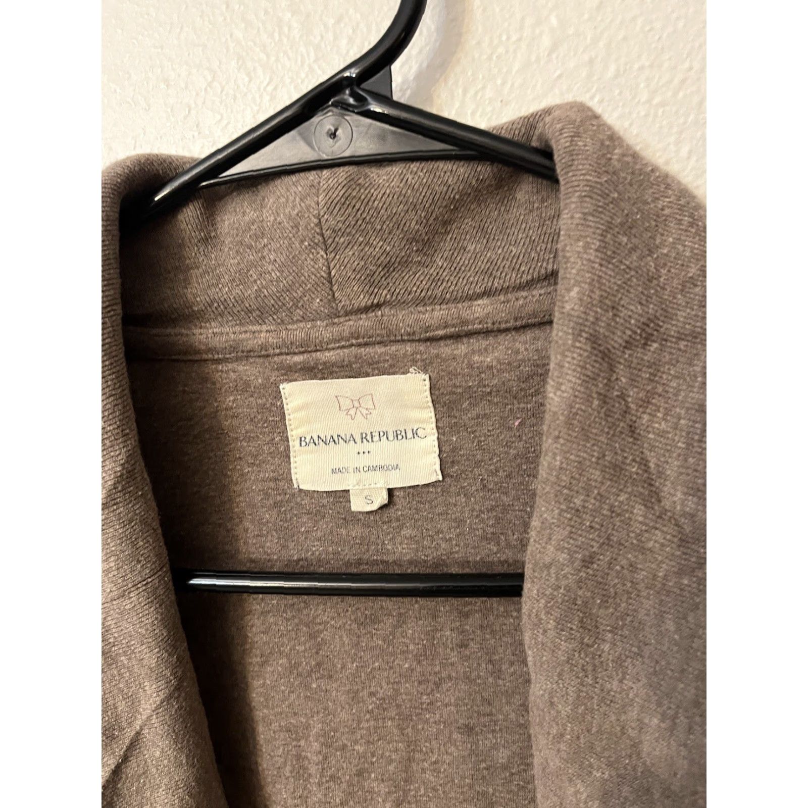 Banana Republic Banana Republic Cardigan Women S Taupe Brown 94% Cotton 6% Spandex Cable-Knit Button Front V-Neck Casual Classic All Seasons Size S / US 4 / IT 40 - 2 Thumbnail