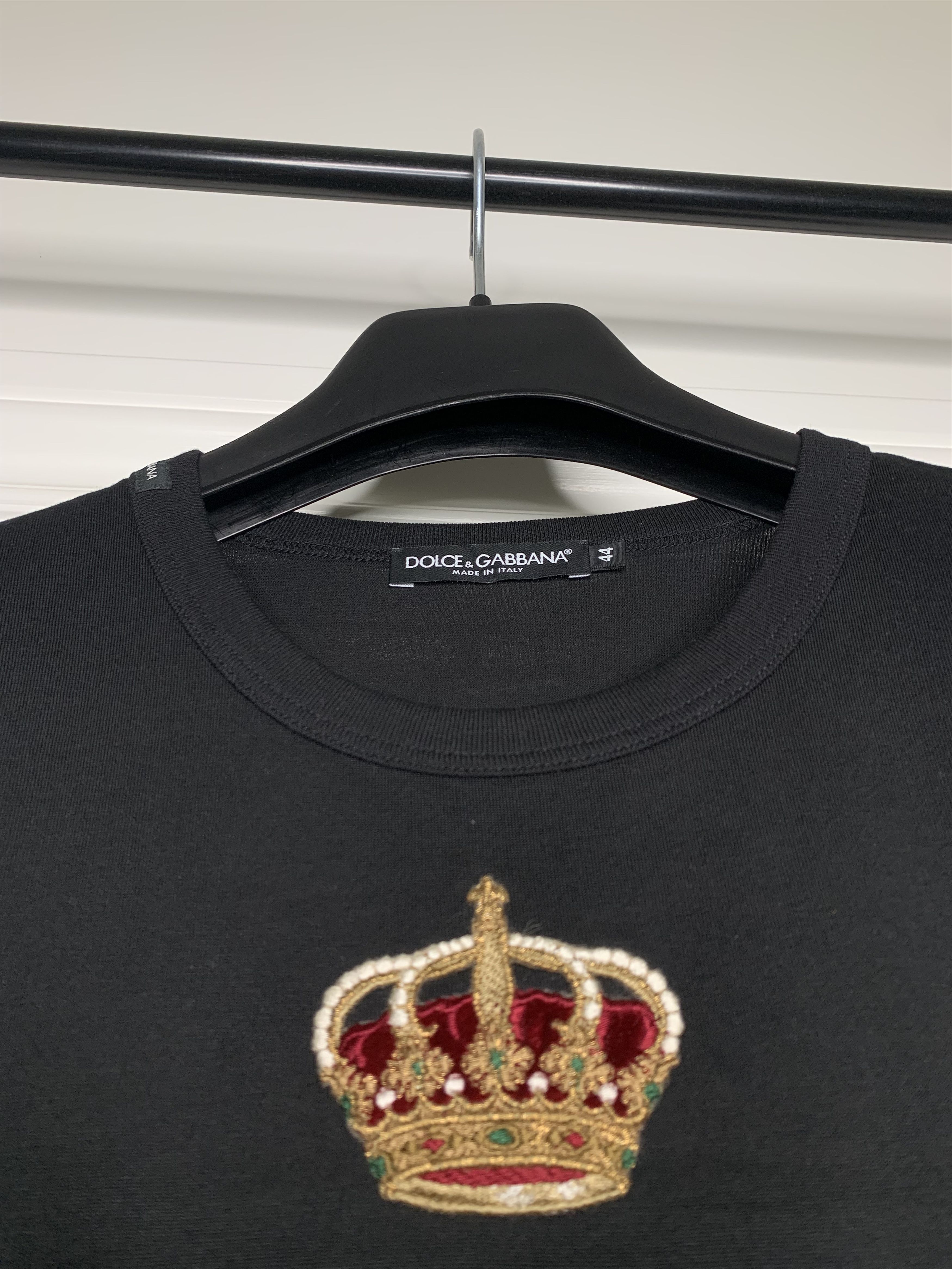 Dolce & Gabbana Dolce&Gabbana Black Calfskin King Crown Patch T-Shirt Size US S / EU 44-46 / 1 - 6 Thumbnail
