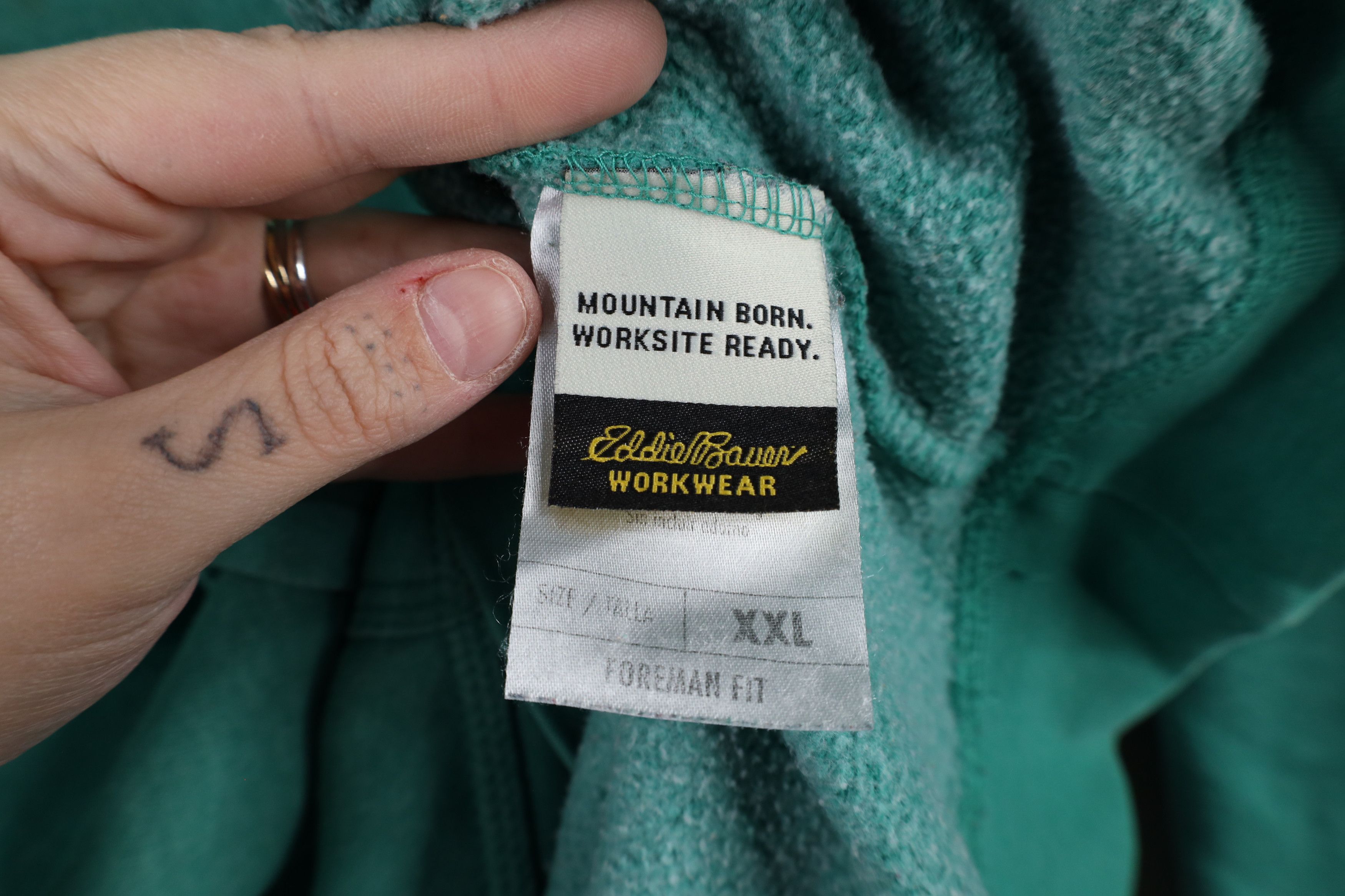 Eddie Bauer × Vintage Vintage Eddie Bauer Workwear Spell Out Hoodie Sweatshirt Size US XXL / EU 58 / 5 - 14 Thumbnail