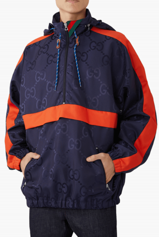 Gucci o1s1wg110125 Jumbo GG Nylon Hooded Jacket in Blue Size US L / EU 52-54 / 3 - 4 Thumbnail