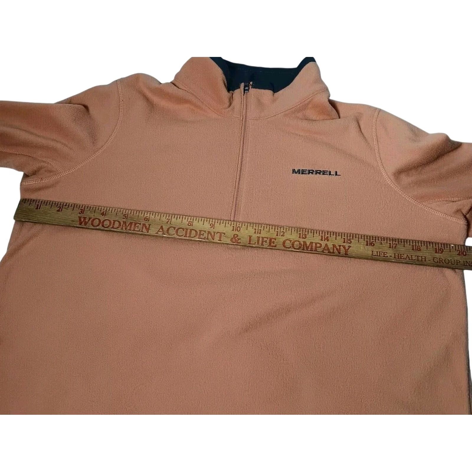 Merrell Merrell Fleece Shirt Jacket Women Medium Orange Pocket Thumb holes 1/4 Zip Hiking Camp Outdoors Merrell Shirt Jacket Womens M Orange Size M / US 6-8 / IT 42-44 - 3 Thumbnail