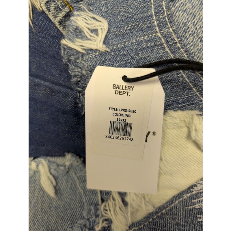 Gallery Dept. o1rshd1 Logan Distressed Patchwork Denim Jeans in Indigo Size US 32 / EU 48 - 20 Thumbnail