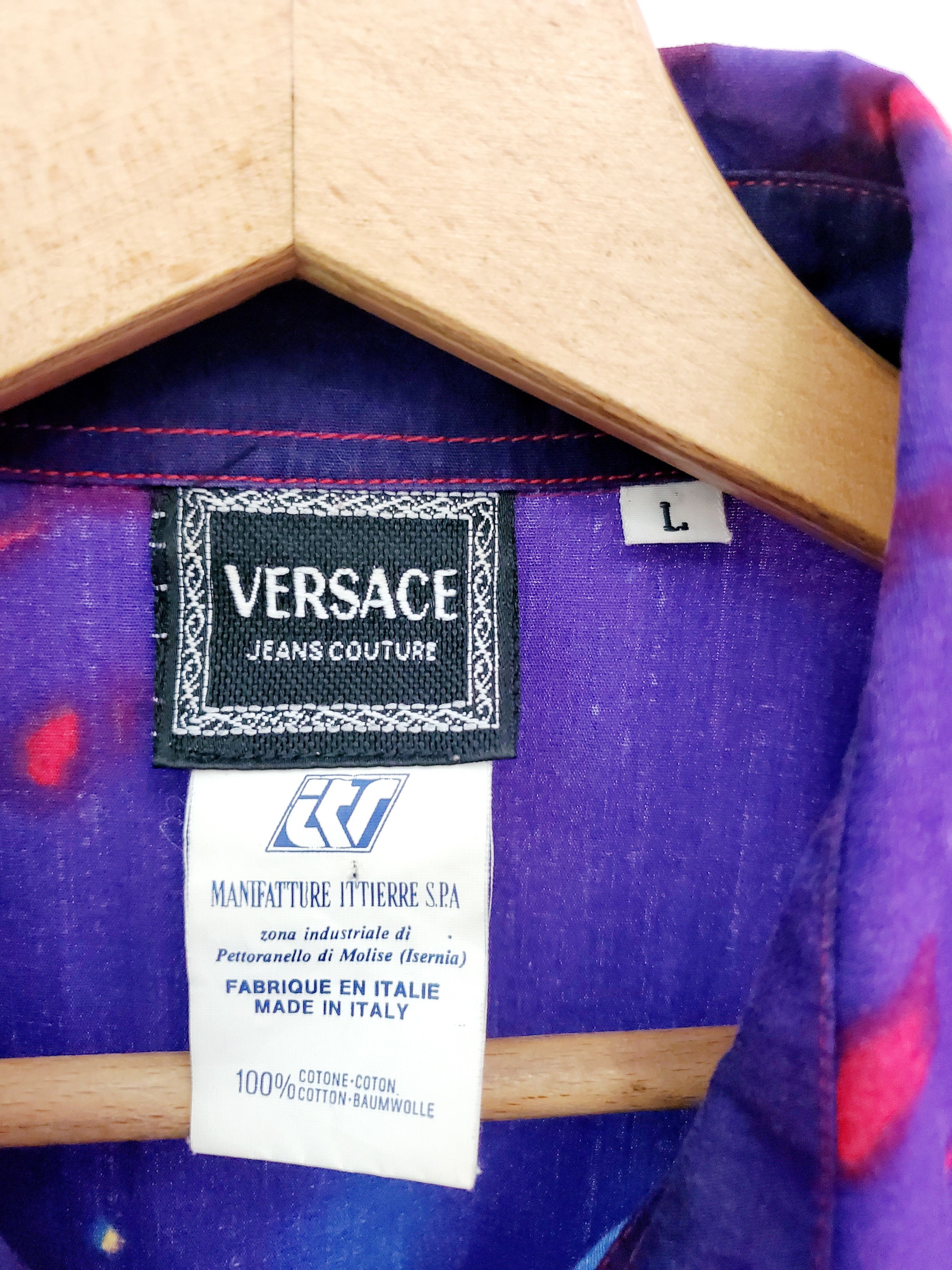 Versace Jeans Couture × Vintage Vintage 90s Versace Jeans Couture shirt size L perfect condi Size US L / EU 52-54 / 3 - 2 Thumbnail