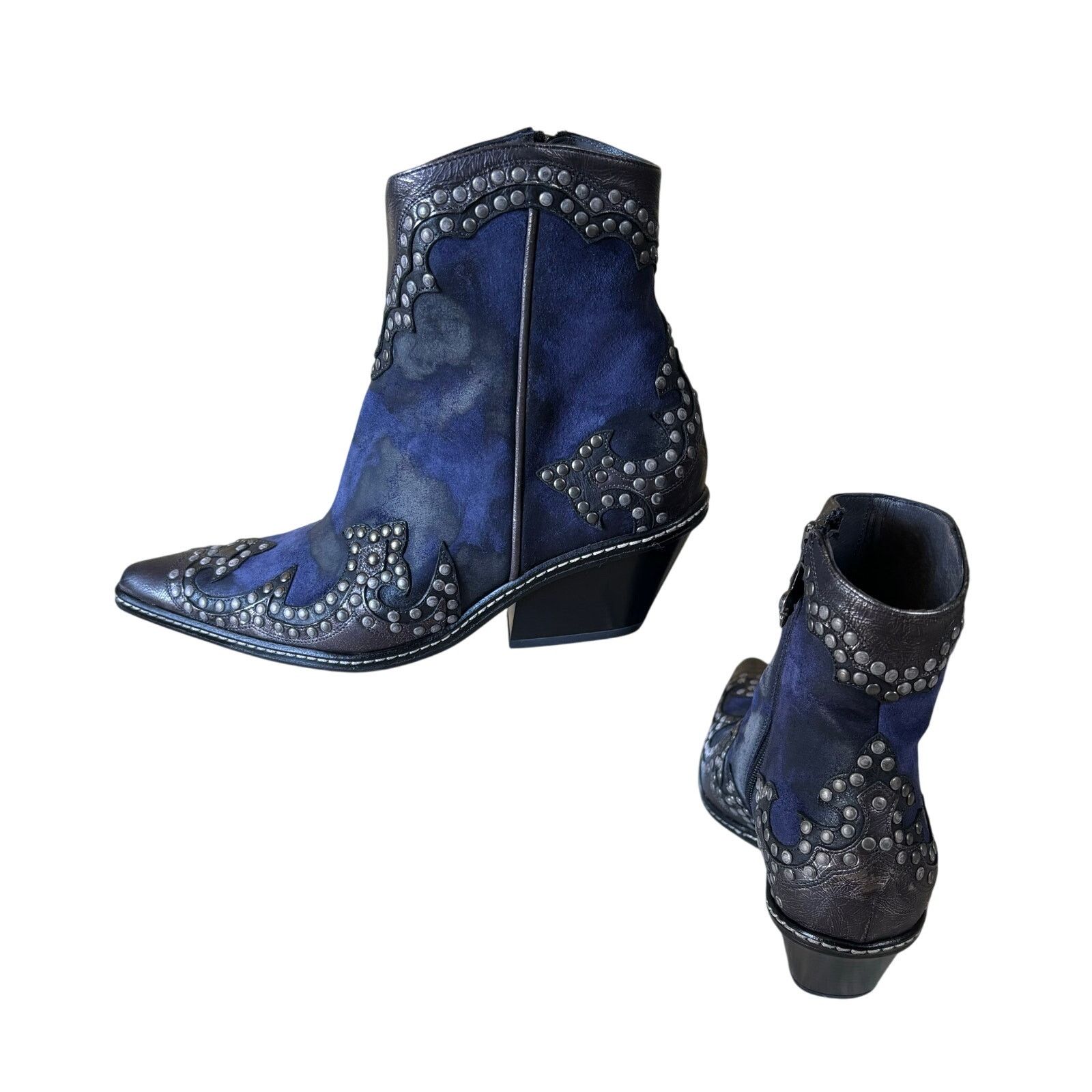 Donald Pliner Donald Pliner Western Suede Metallic Leather Boot $625 NWT Size US 6 / IT 36 - 10 Thumbnail