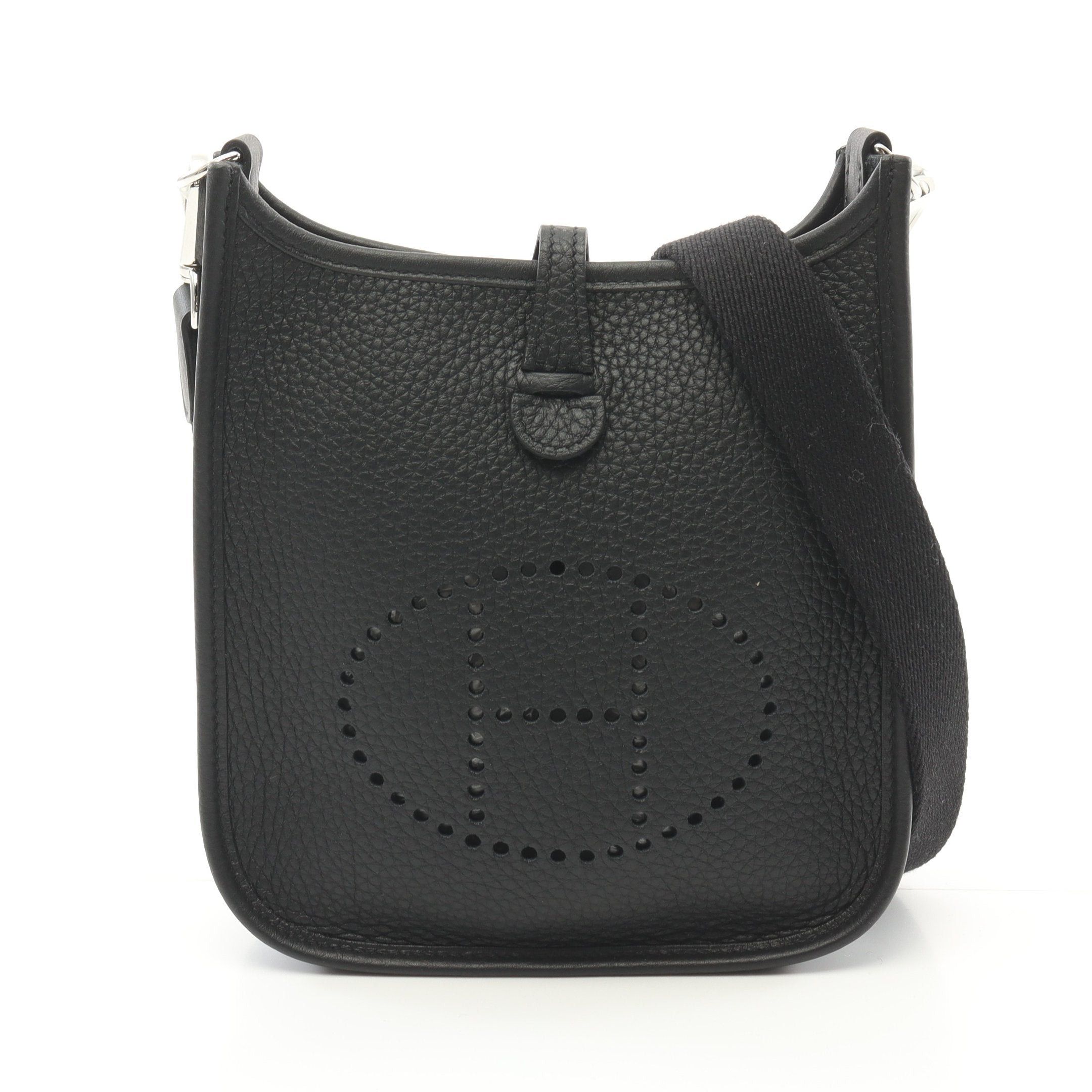 Hermes Hermes Evelyn Tpm Shoulder Bag Clemence Leather Black Silver Hardware Double Engraved Size ONE SIZE - 1 Thumbnail