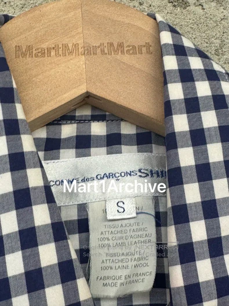 Comme des Garcons Comme des Garcons Patchwork Leather Button Plaid Shirt Size S / US 4 / IT 40 - 6 Thumbnail