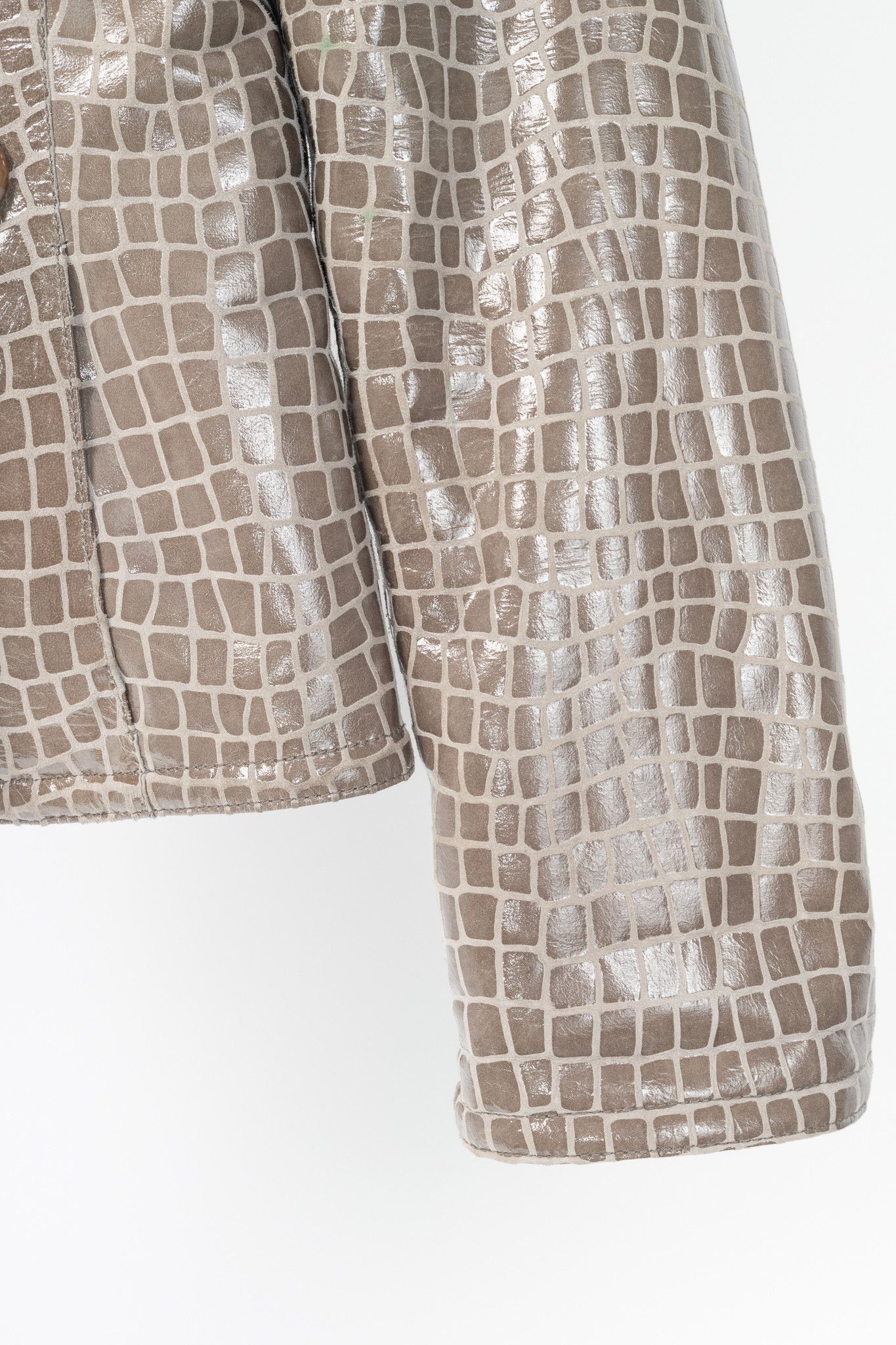 Giorgio Armani Giorgio Armani AW07 Runway Snakeskin-Pattern Leather Jacket Size S / US 4 / IT 40 - 6 Thumbnail