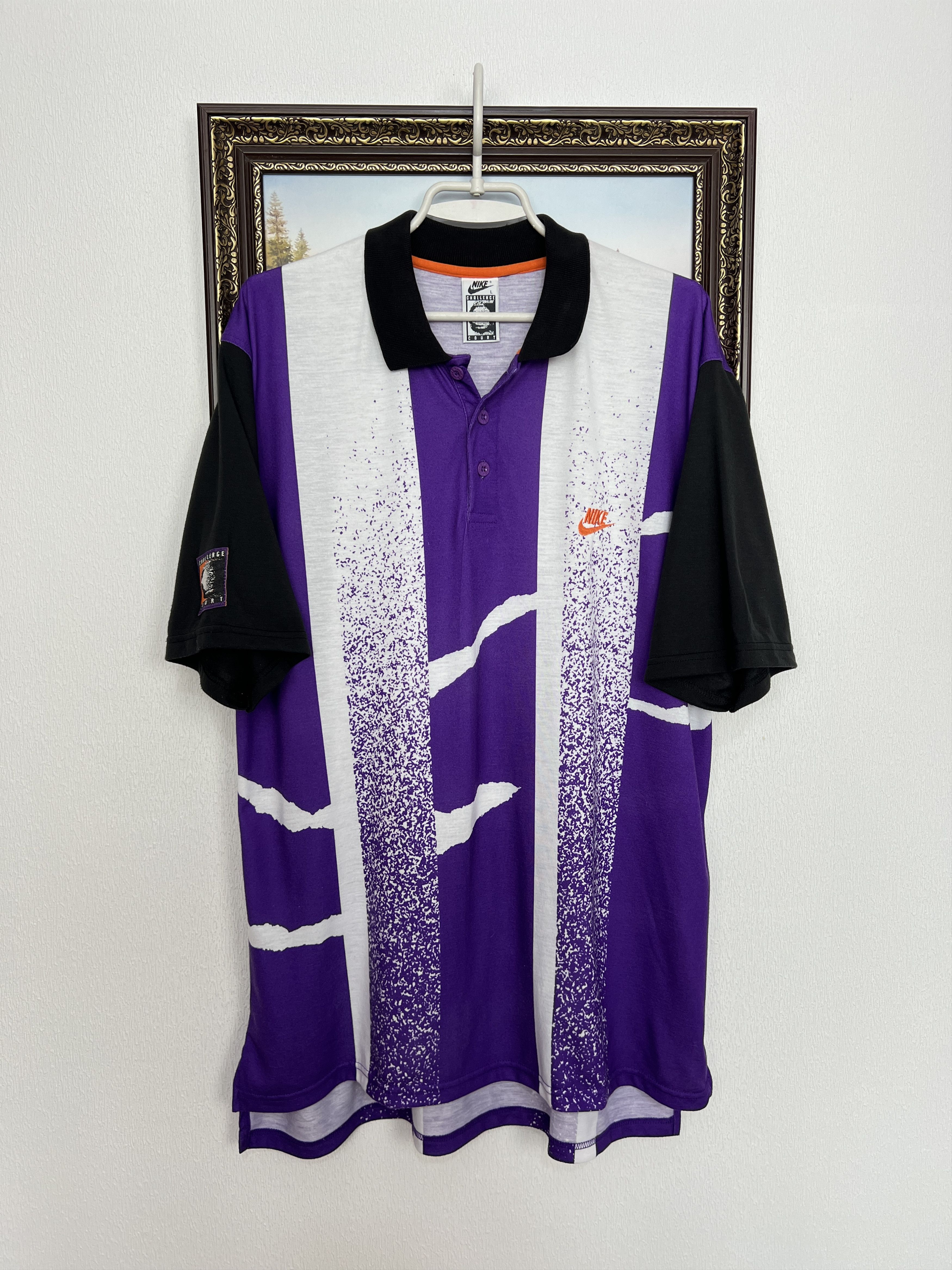 Vintage 90's Challenge Court Agassi Tennis Polo Shirt Jersey