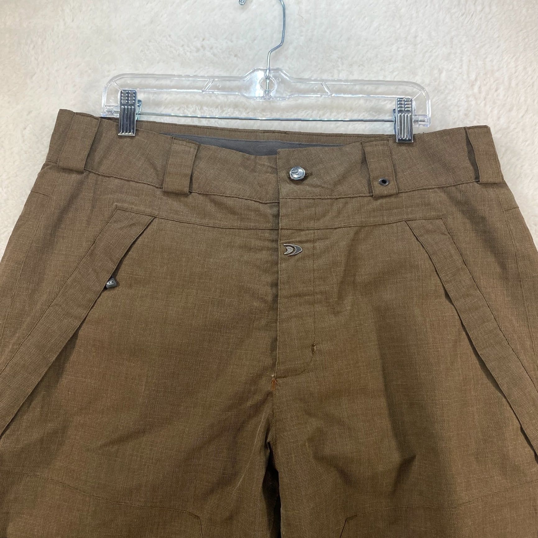 Vintage Solomon Clima Pro Large 10K mm Brown Outdoor Lined Pants Ski Snowboarding Men Large Brown Nylon Lining Polyester Pockets Vintage? Size US 33 - 5 Thumbnail